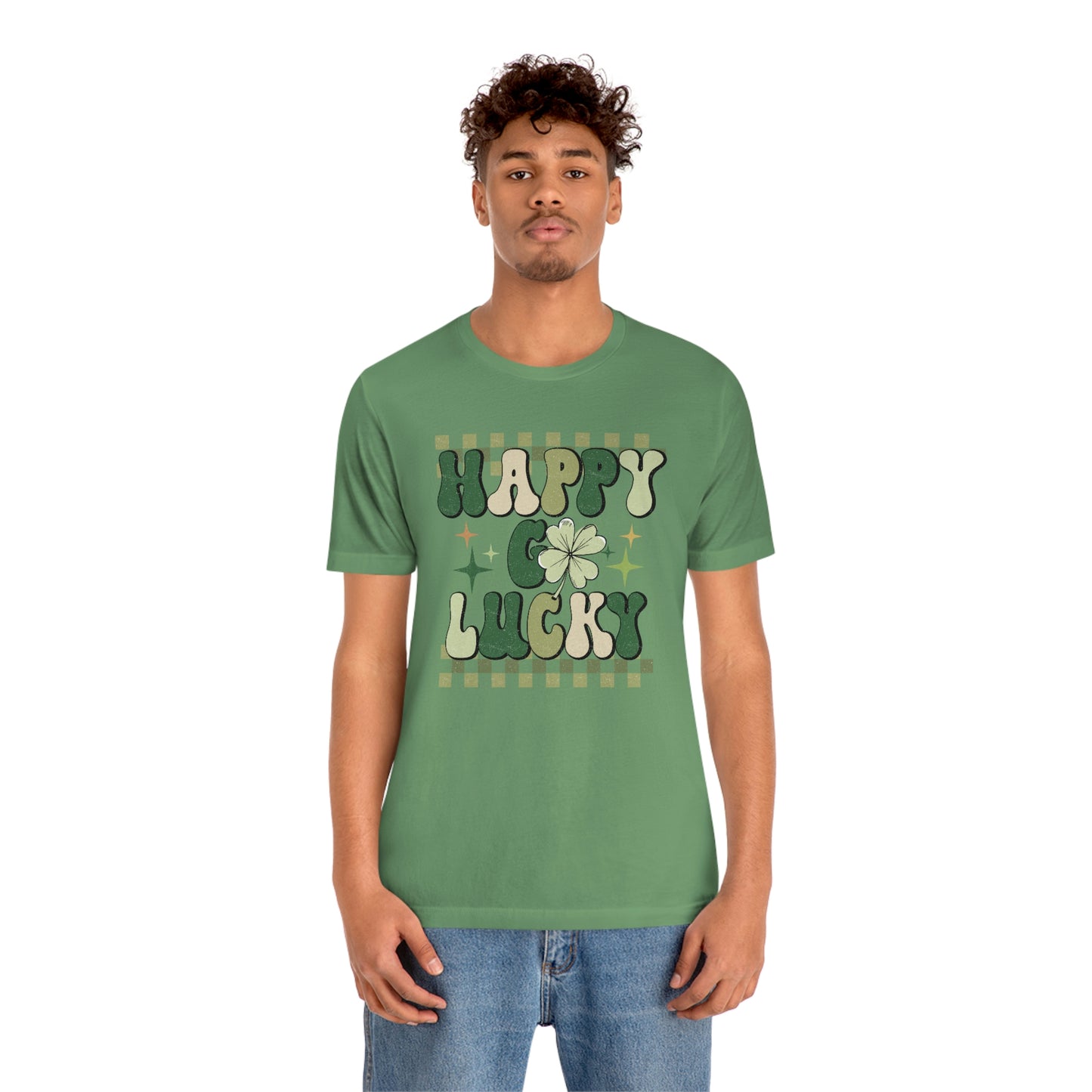 "Happy Go Lucky" Unisex Jersey Short Sleeve Tee (Bella Cavas 3001)