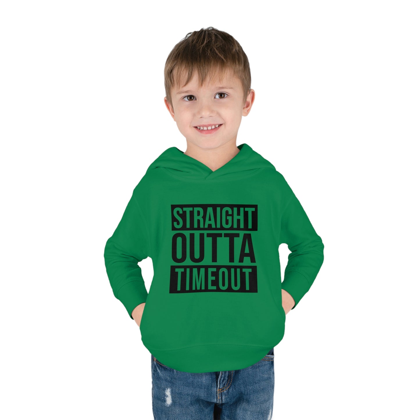 "Straight Outta Timeout" Toddler Pullover Fleece Hoodie (2T-6T)