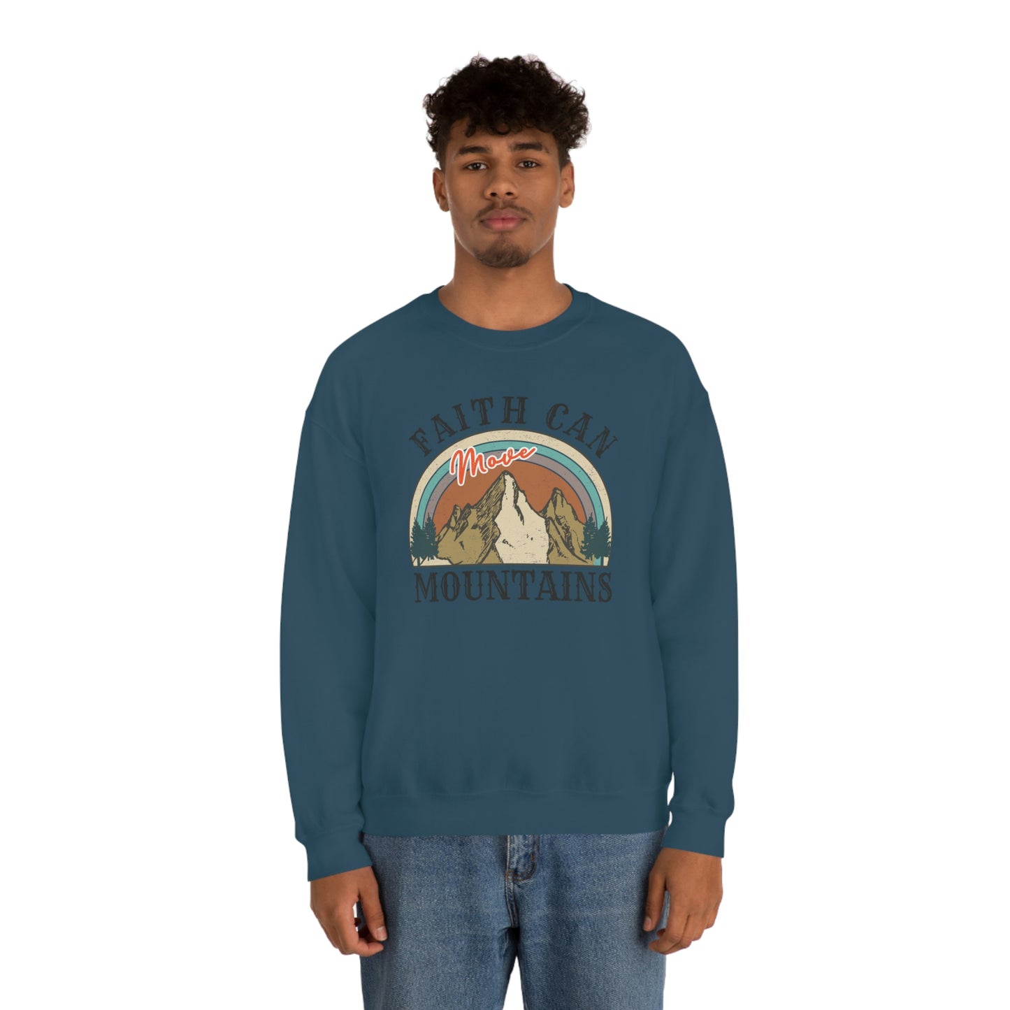 "Faith Can Move Mountains" Unisex Heavy Blend™ Crewneck Sweatshirt