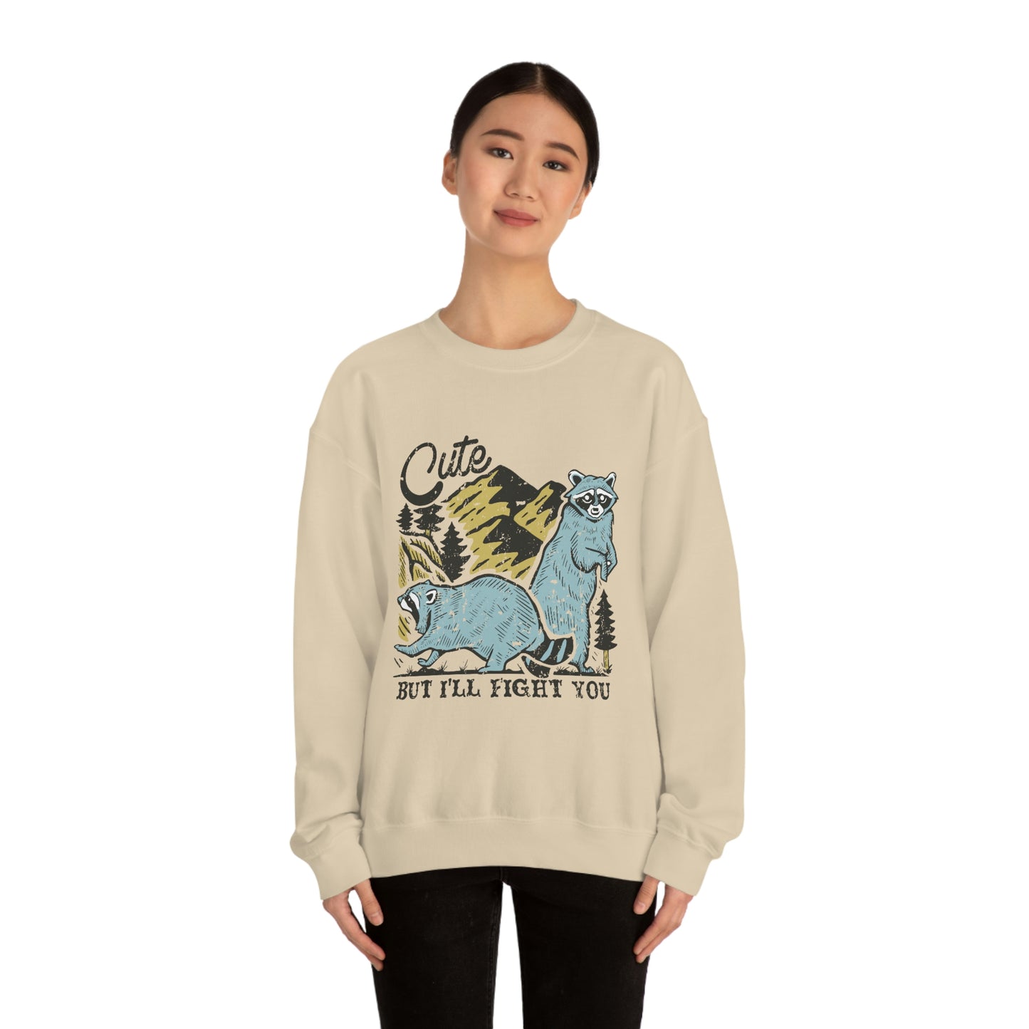 "Cute, but I'll fight you" Unisex Heavy Blend™ Crewneck Sweatshirt