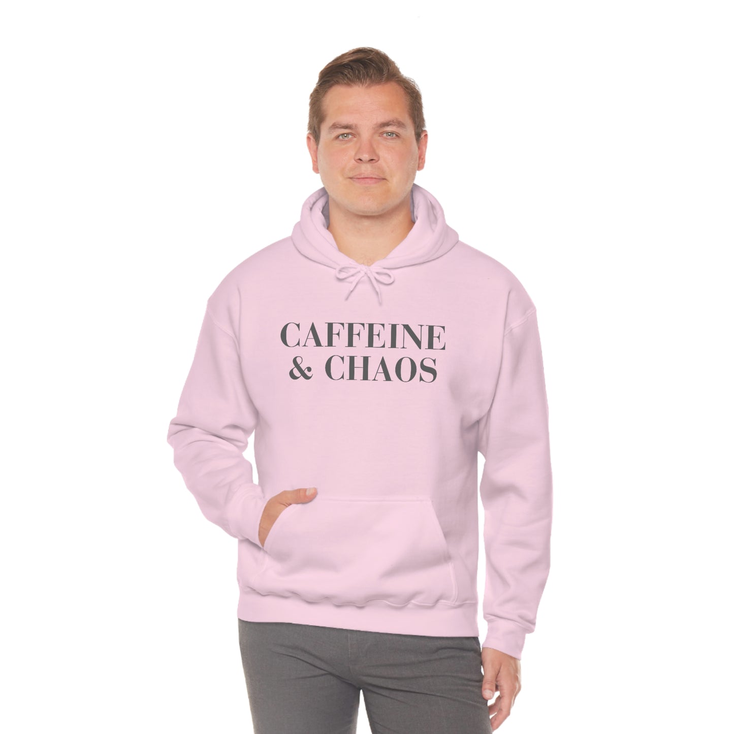 "Caffeine and Chaos" Unisex Heavy Blend™ Hooded Sweatshirt
