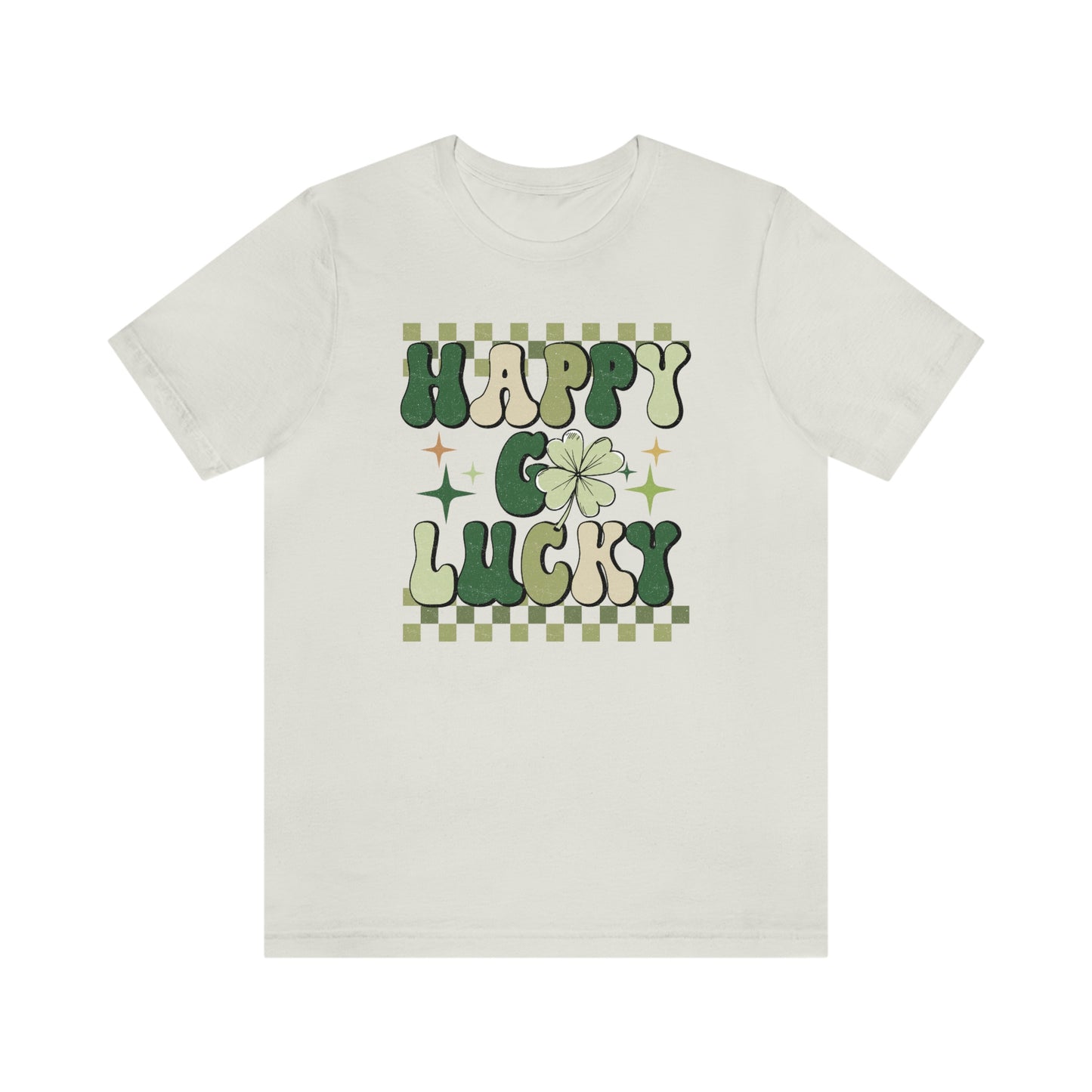 "Happy Go Lucky" Unisex Jersey Short Sleeve Tee (Bella Cavas 3001)