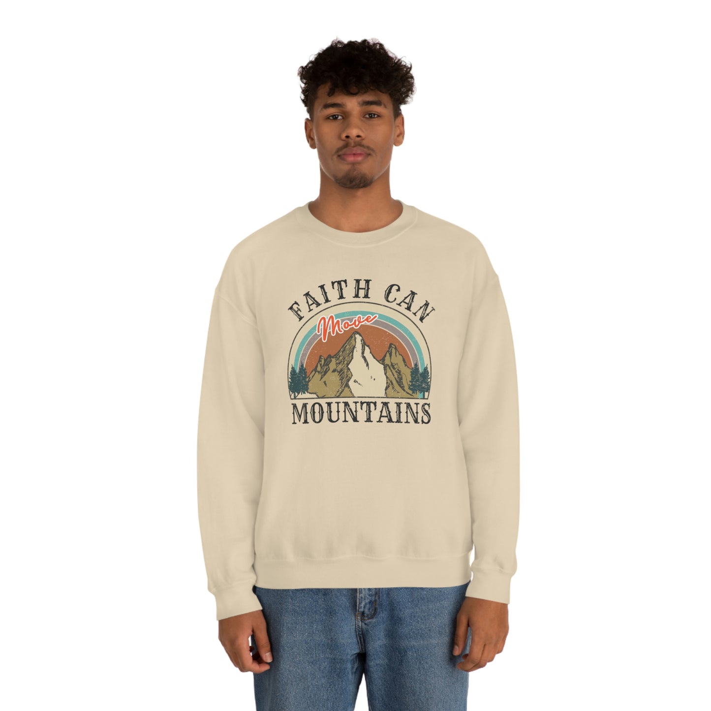 "Faith Can Move Mountains" Unisex Heavy Blend™ Crewneck Sweatshirt