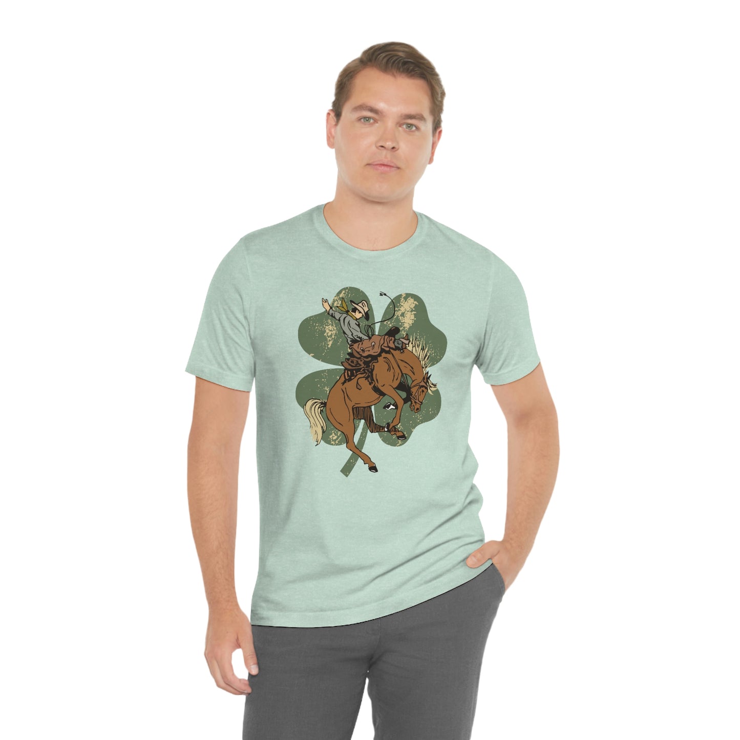 "Lucky Cowboy" Unisex Jersey Short Sleeve Tee (Bella Cavas 3001)