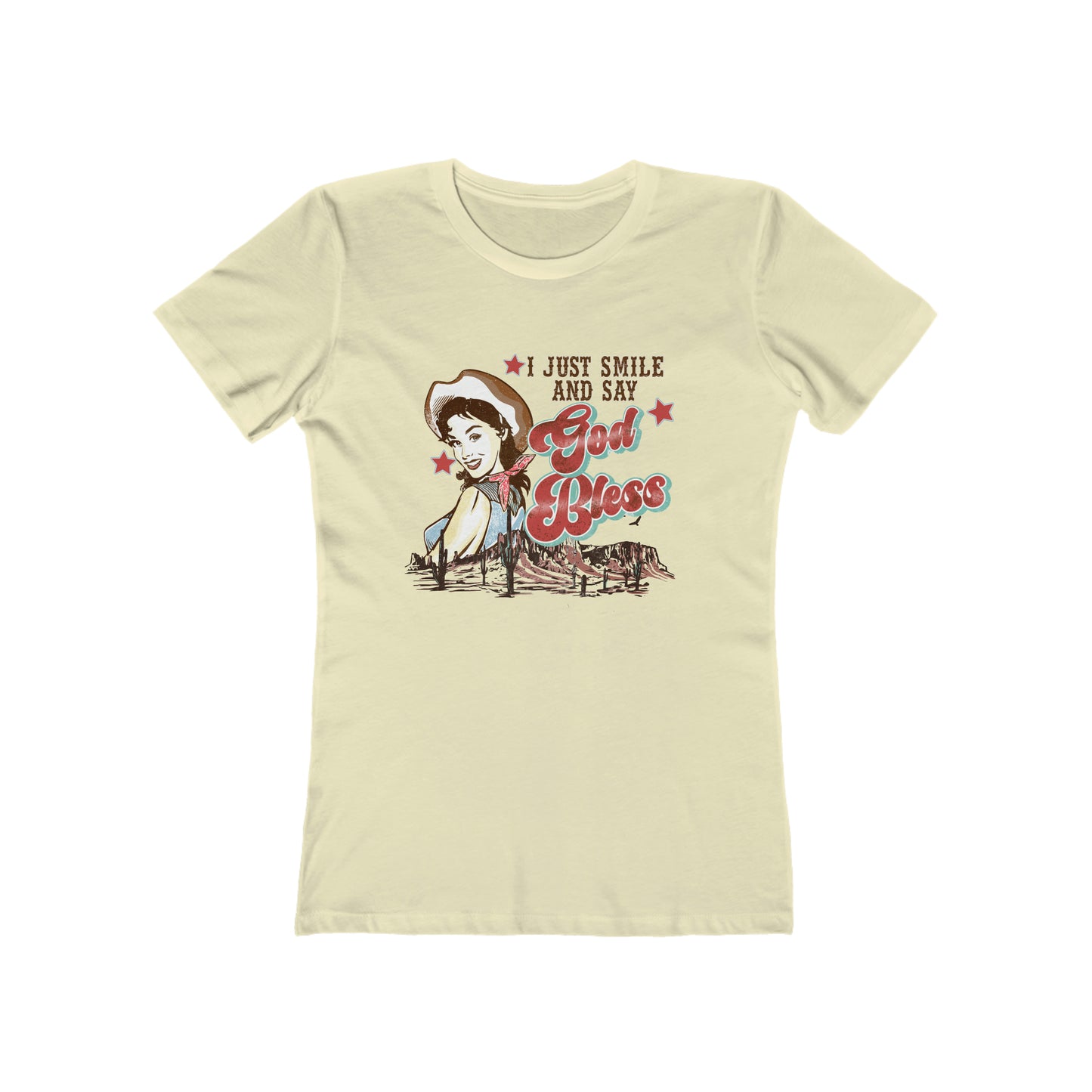 "God Bless" Women's The Boyfriend Tee, Next Level T-Shirt