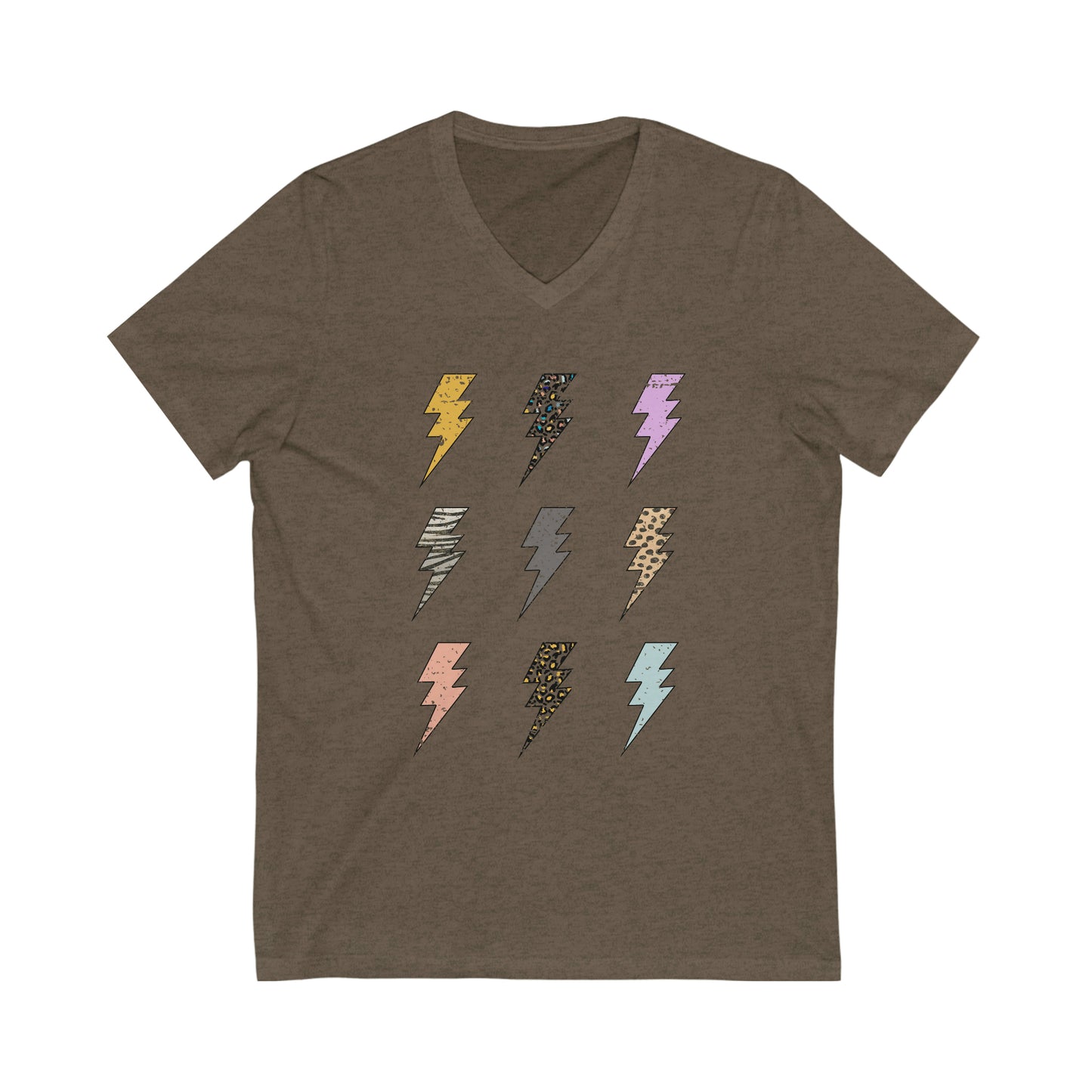 "Lightening Bolt Tee" Unisex Jersey Short Sleeve V-Neck Tee