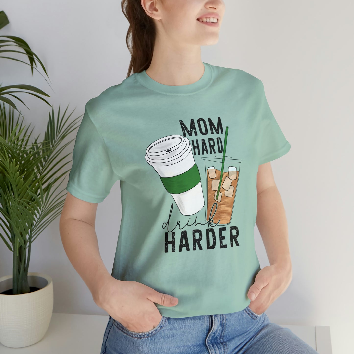 "Mom Hard, Drink Harder" Bella Canvas Short Sleeve Tee