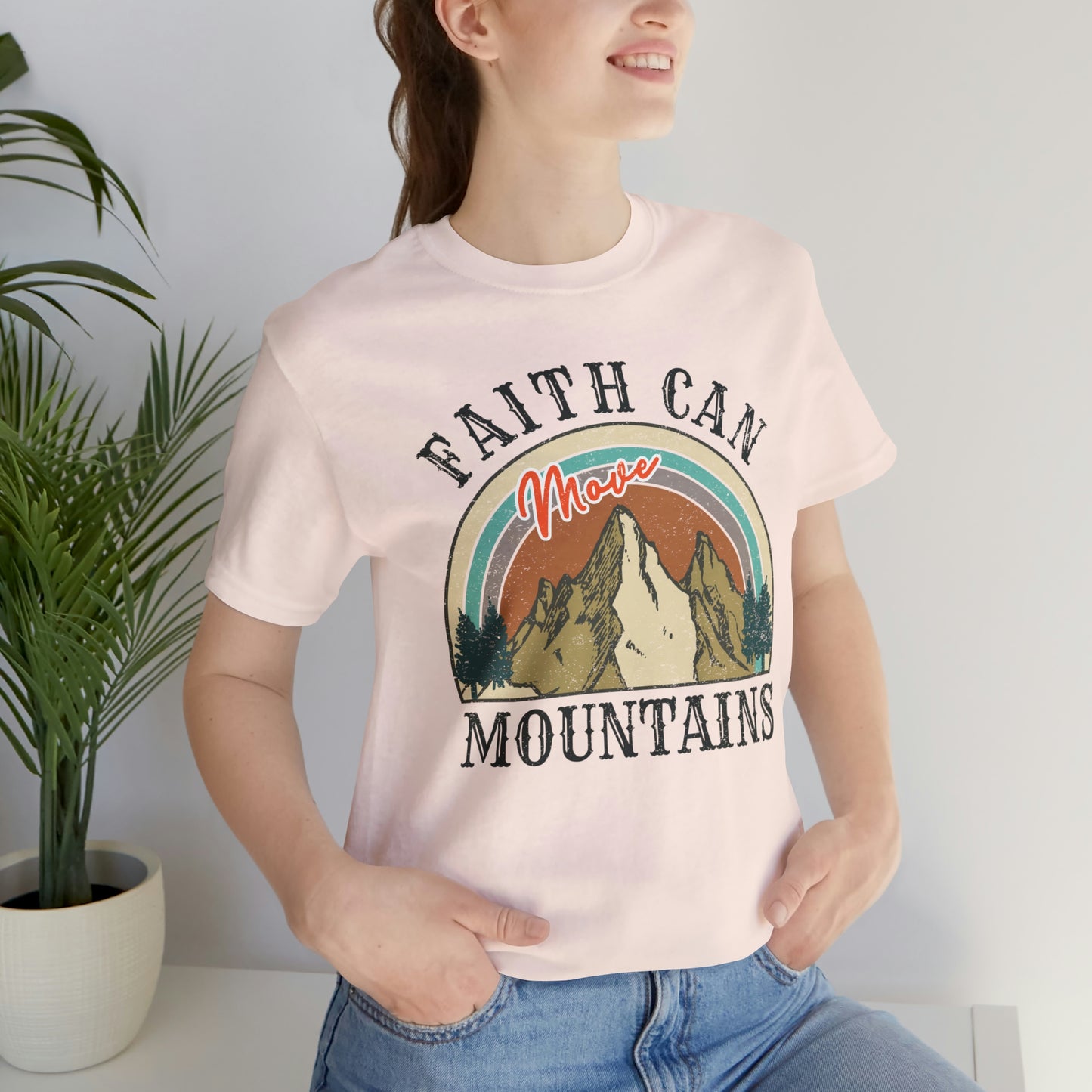 "Faith Can Move Mountains" Bella Canvas Short Sleeve Tee