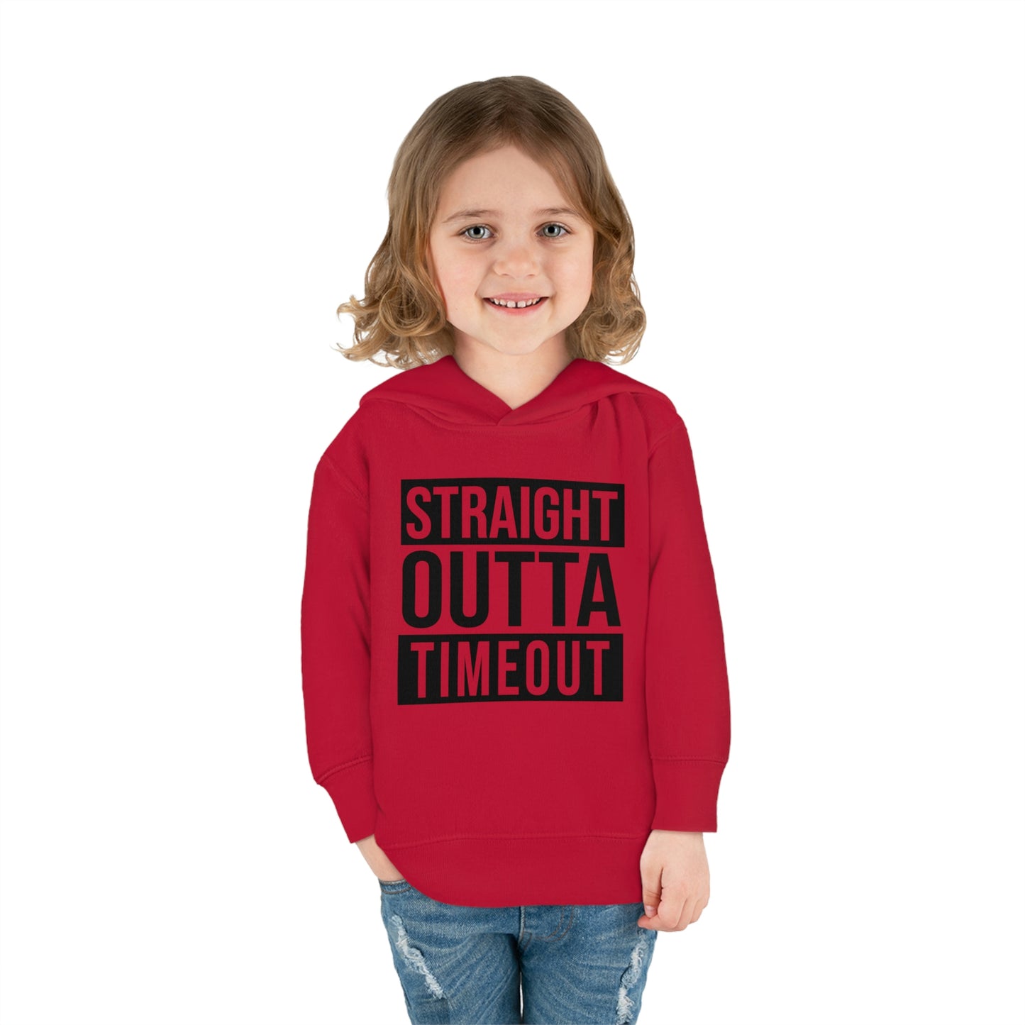 "Straight Outta Timeout" Toddler Pullover Fleece Hoodie (2T-6T)