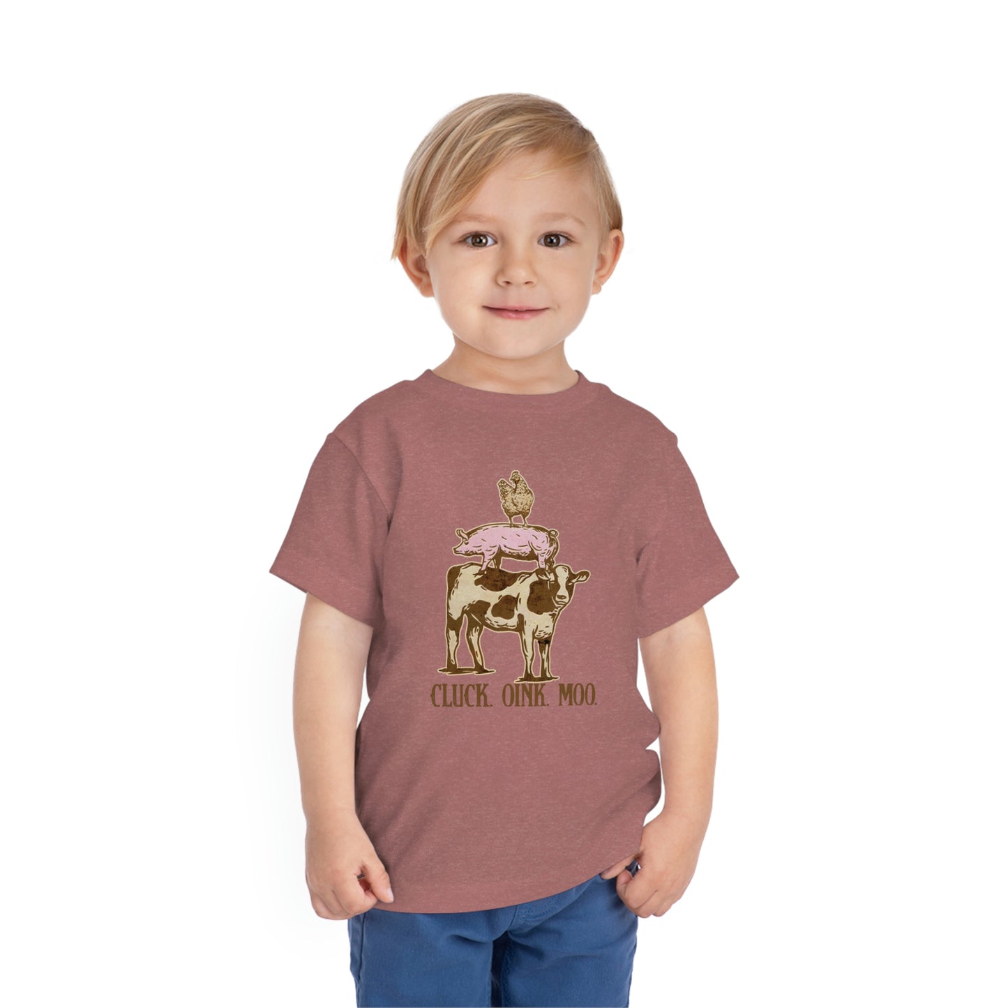 "Cluck, Oink, Moo" Toddler Short Sleeve Tee (2T-5T)
