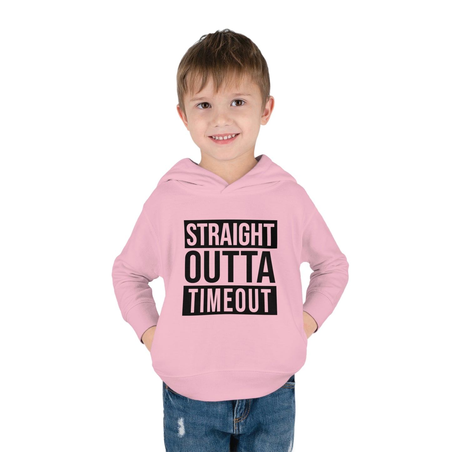 "Straight Outta Timeout" Toddler Pullover Fleece Hoodie (2T-6T)