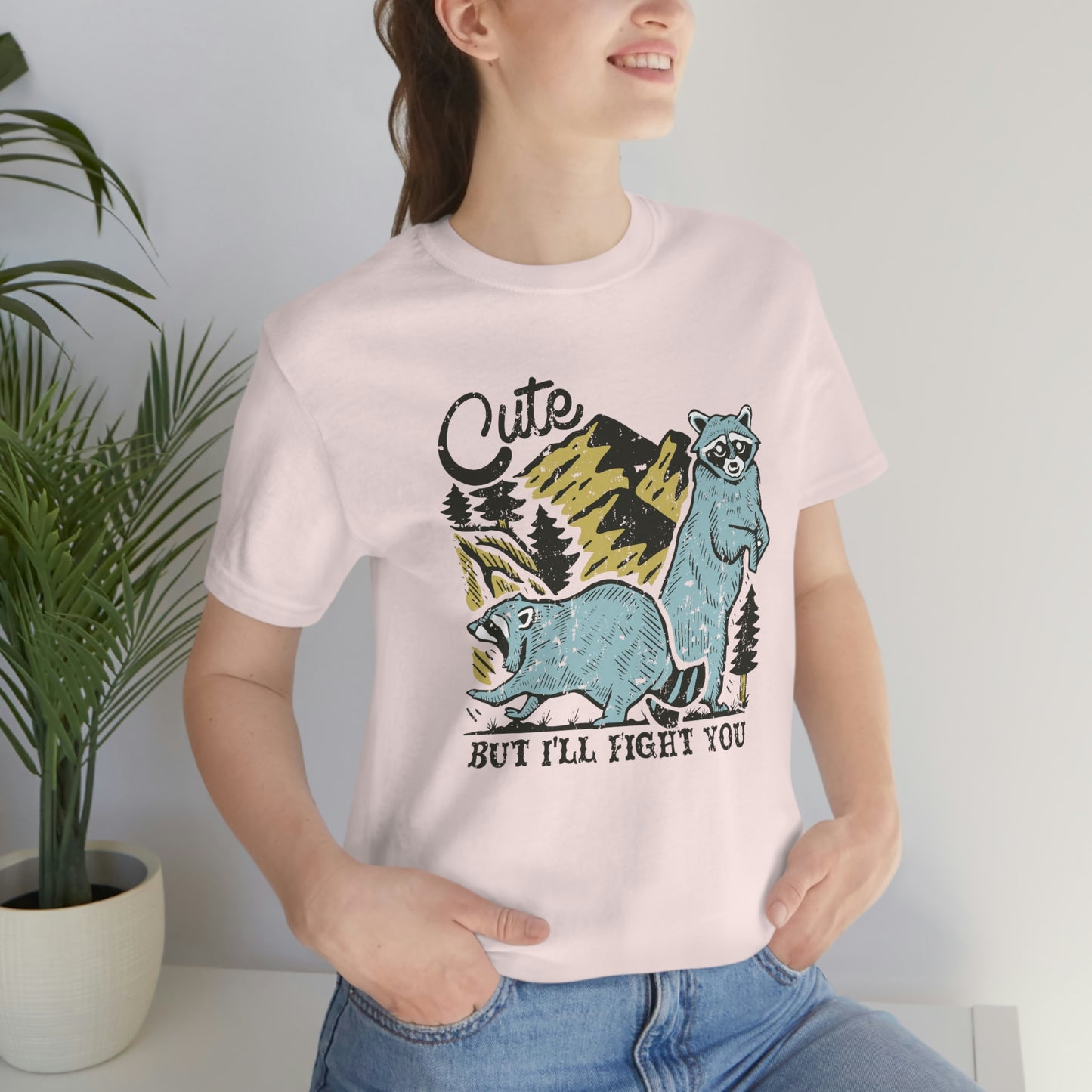"Cute, but I'll fight you" Bella Canvas Unisex Jersey Short Sleeve Tee