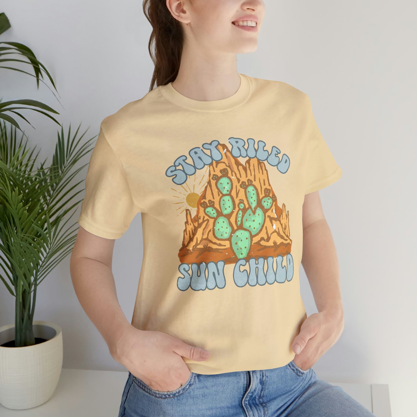 "Stay Riled Sun Child" Bella Canvas Short Sleeve Tee