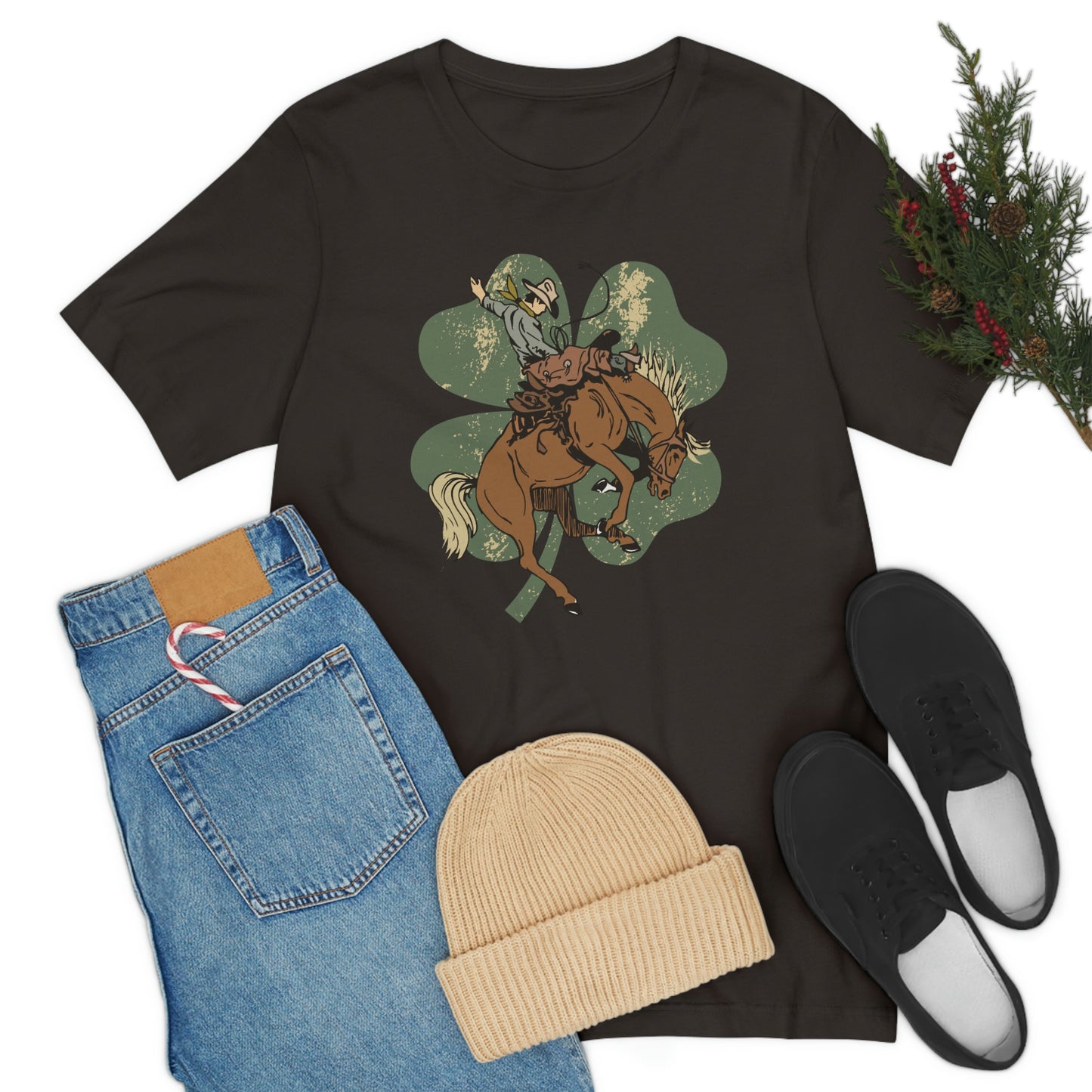 "Lucky Cowboy" Unisex Jersey Short Sleeve Tee (Bella Cavas 3001)