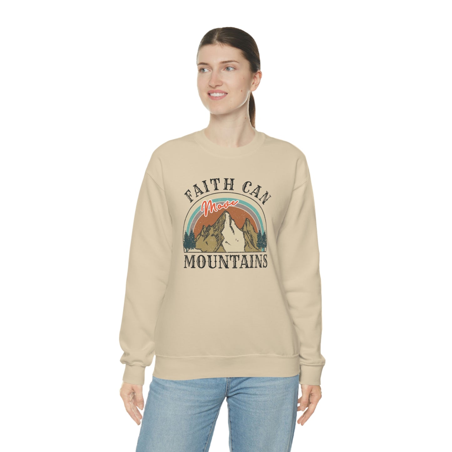 "Faith Can Move Mountains" Unisex Heavy Blend™ Crewneck Sweatshirt
