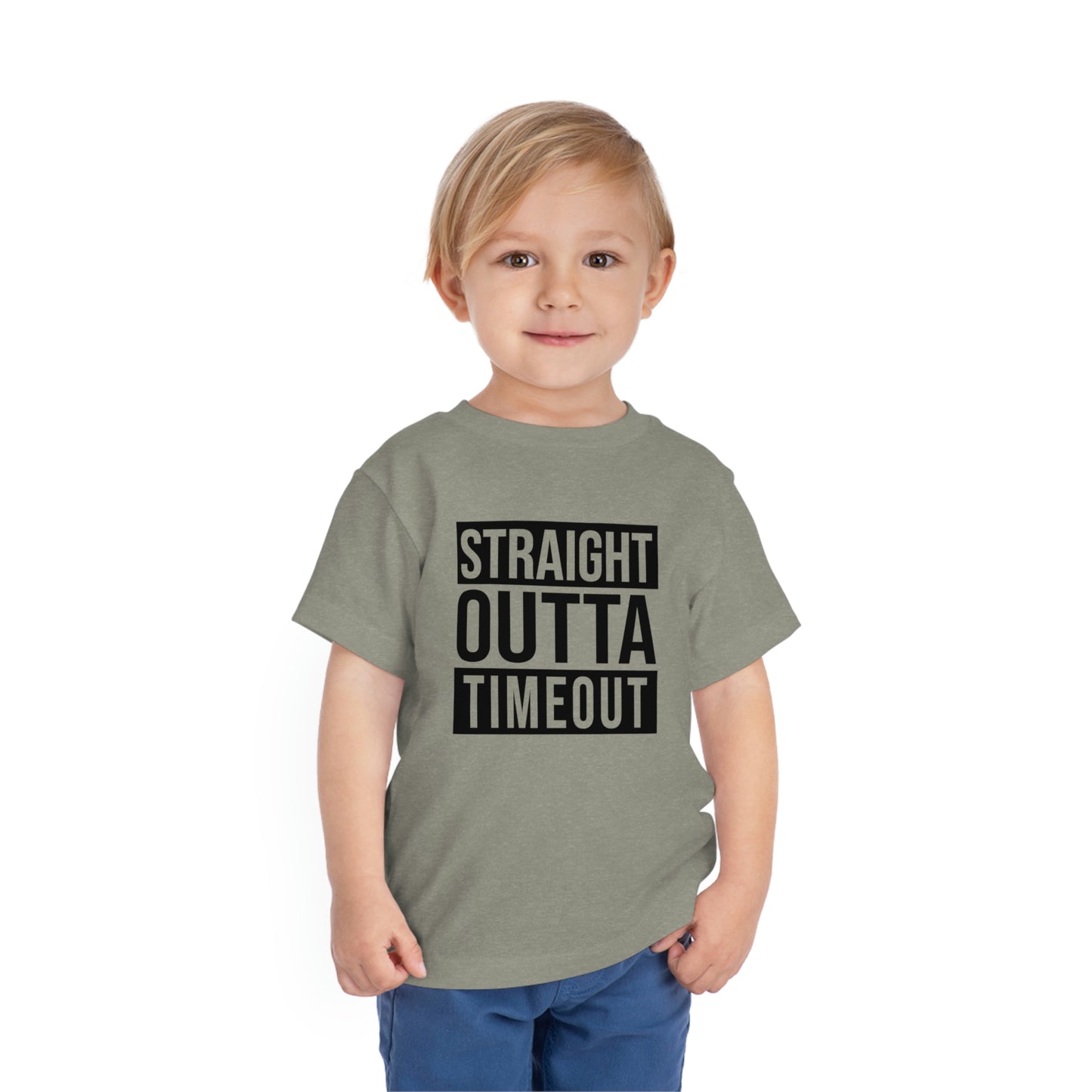 "Straight Outta Timeout" Toddler Short Sleeve Tee (2T-5T)