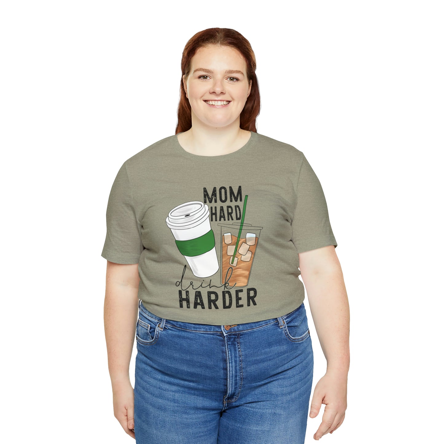 "Mom Hard, Drink Harder" Bella Canvas Short Sleeve Tee