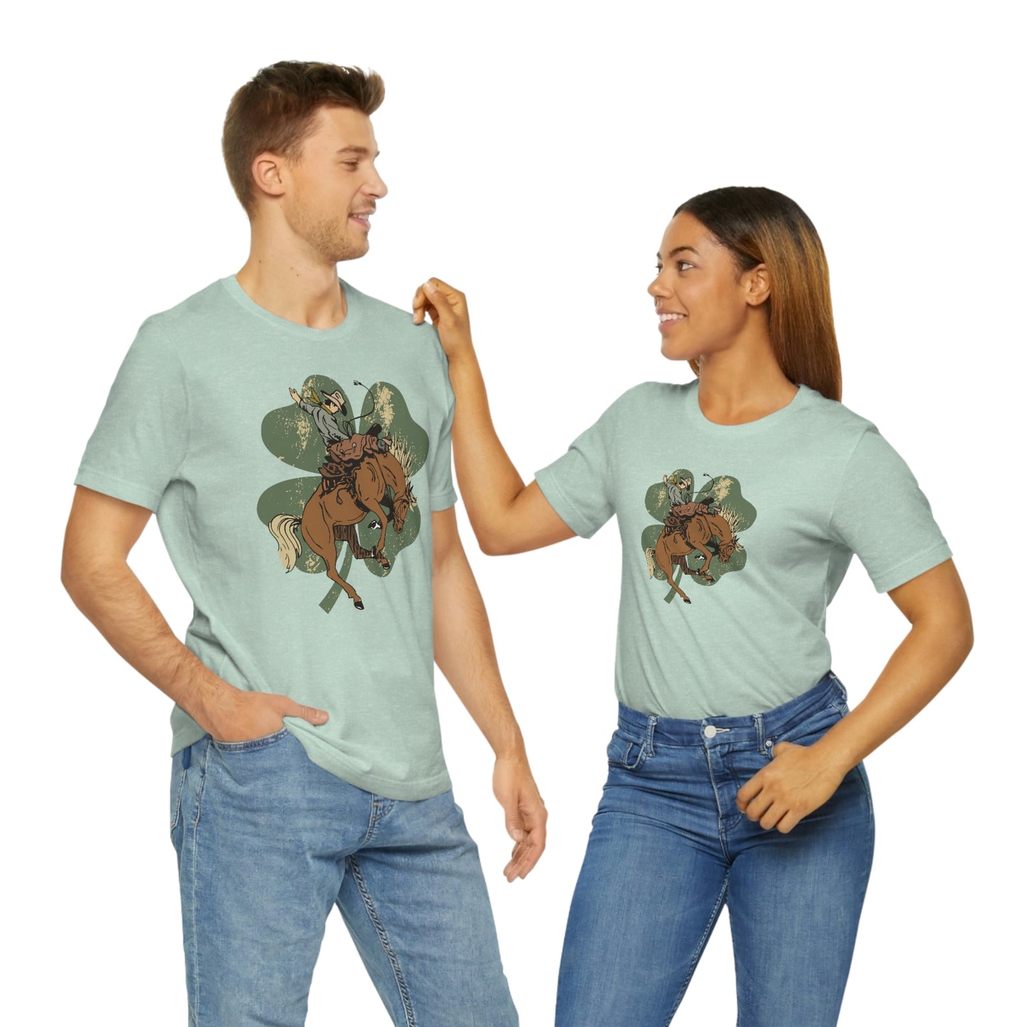 "Lucky Cowboy" Unisex Jersey Short Sleeve Tee (Bella Cavas 3001)