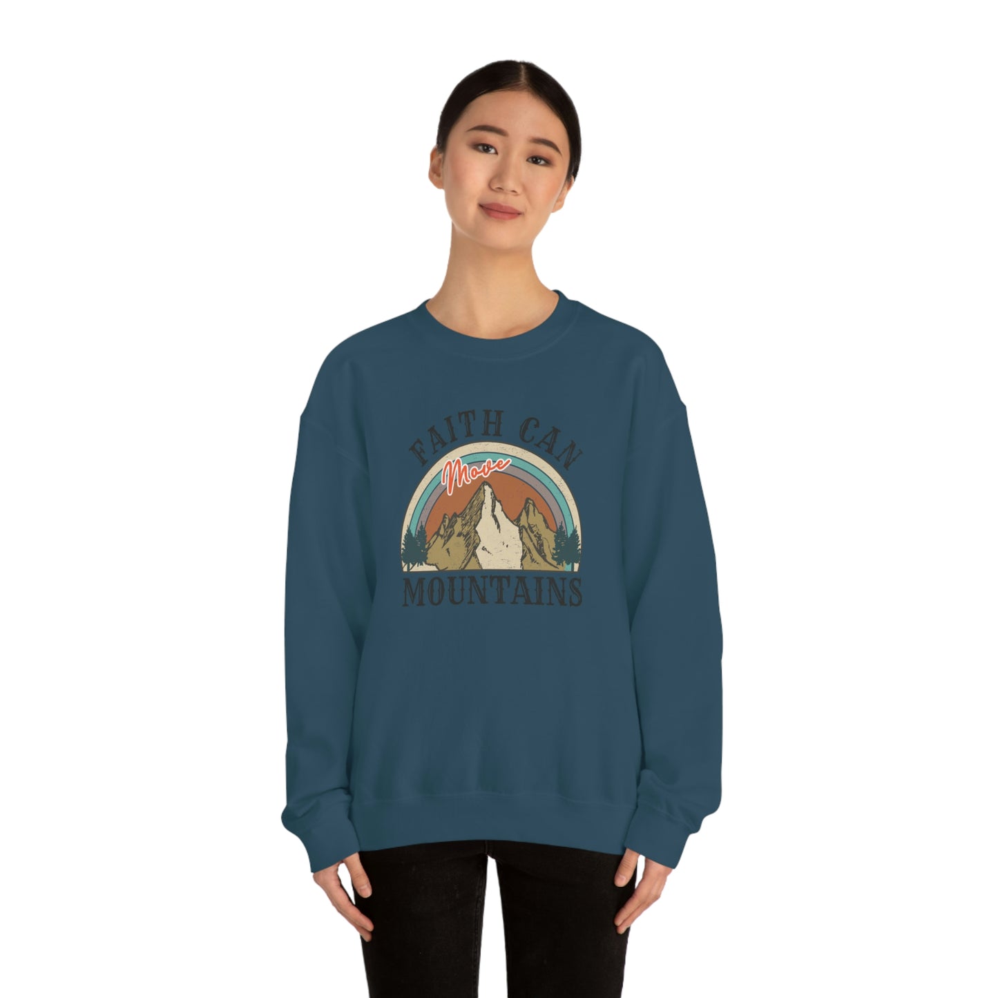 "Faith Can Move Mountains" Unisex Heavy Blend™ Crewneck Sweatshirt