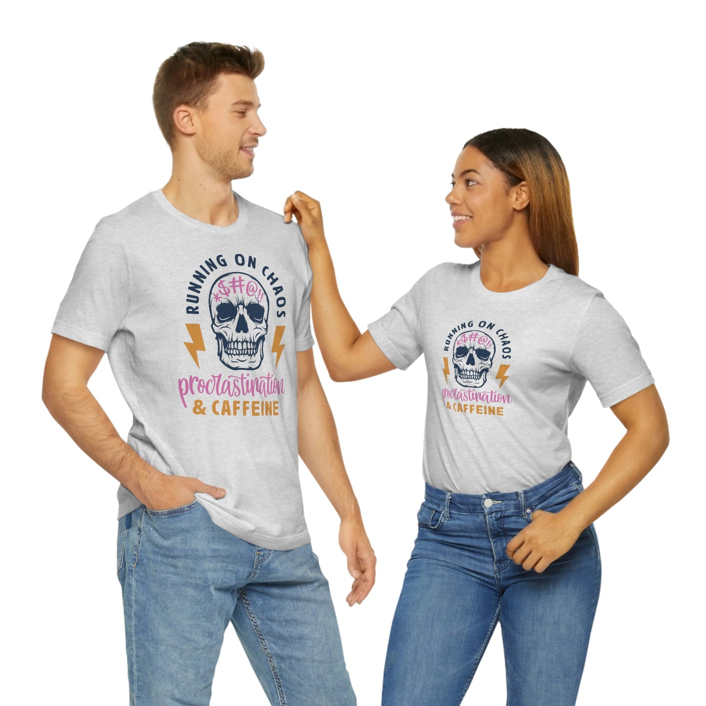 "Chaos and Caffeine" Unisex Jersey Short Sleeve Tee
