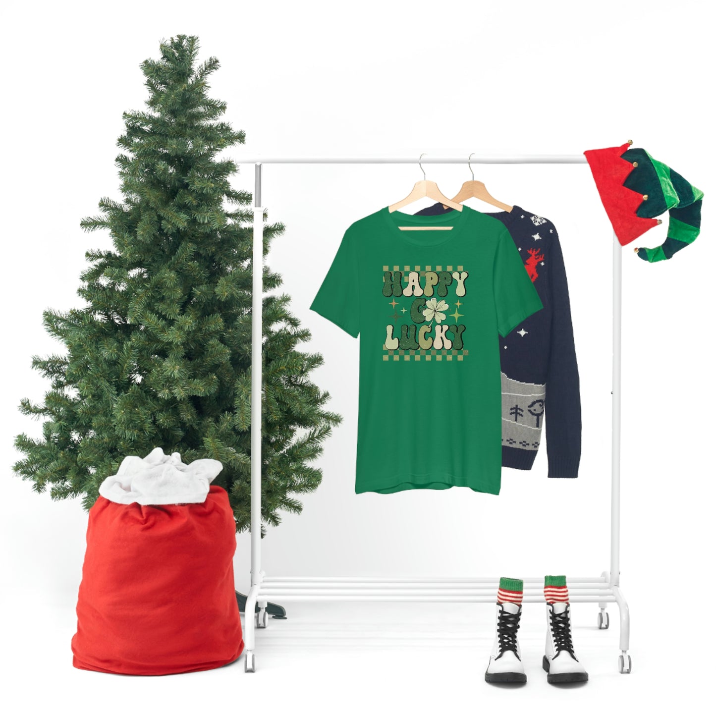 "Happy Go Lucky" Unisex Jersey Short Sleeve Tee (Bella Cavas 3001)