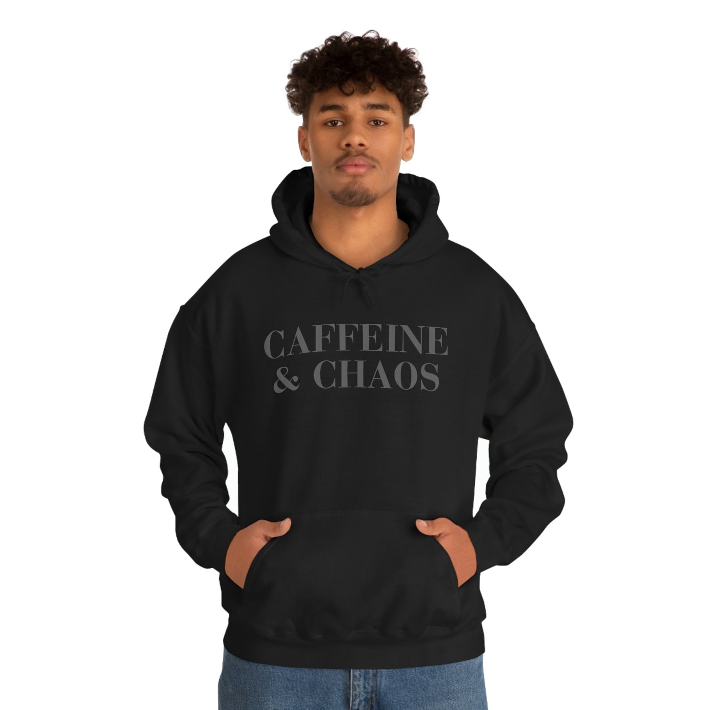 "Caffeine and Chaos" Unisex Heavy Blend™ Hooded Sweatshirt