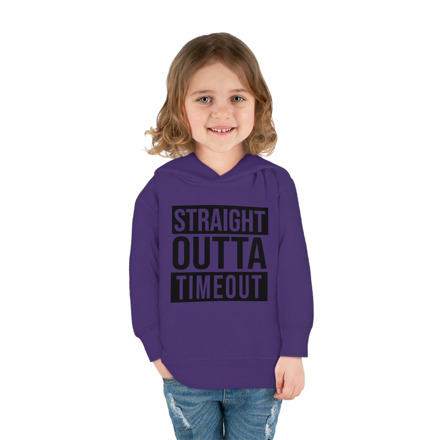 "Straight Outta Timeout" Toddler Pullover Fleece Hoodie (2T-6T)