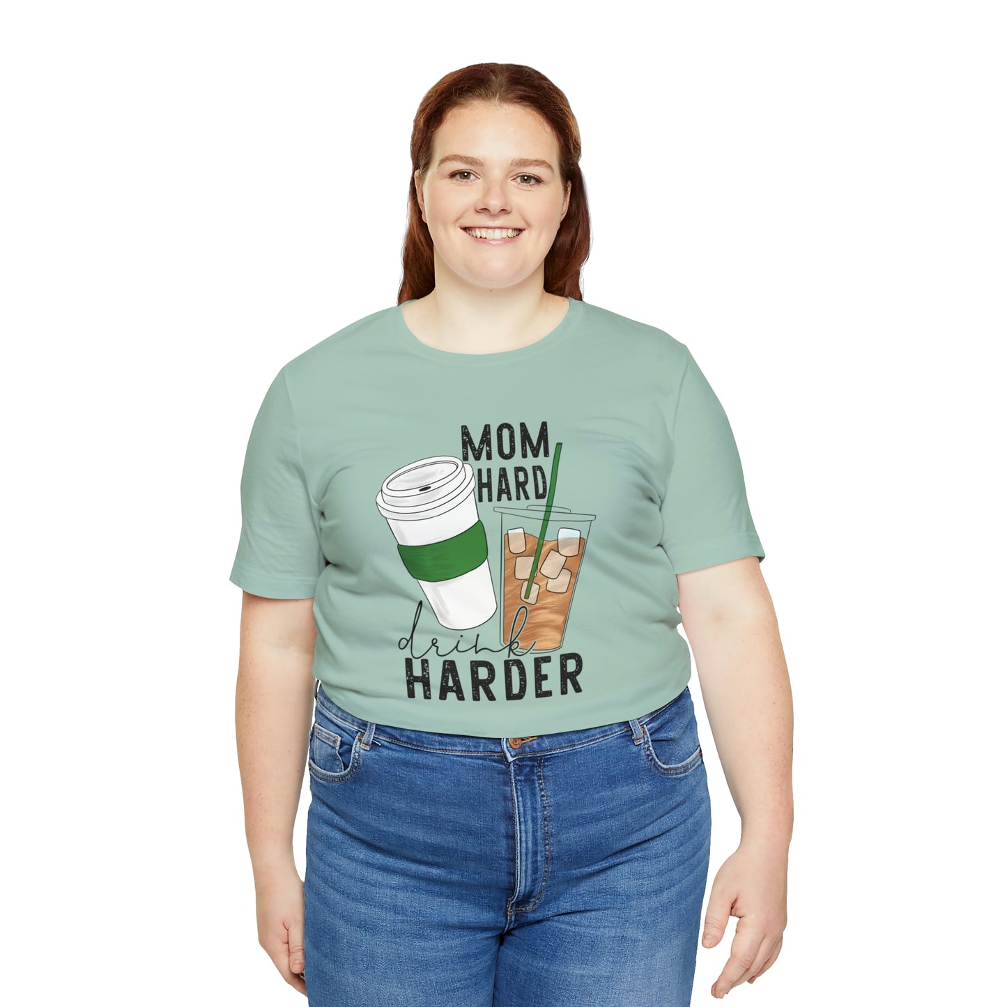 "Mom Hard, Drink Harder" Bella Canvas Short Sleeve Tee