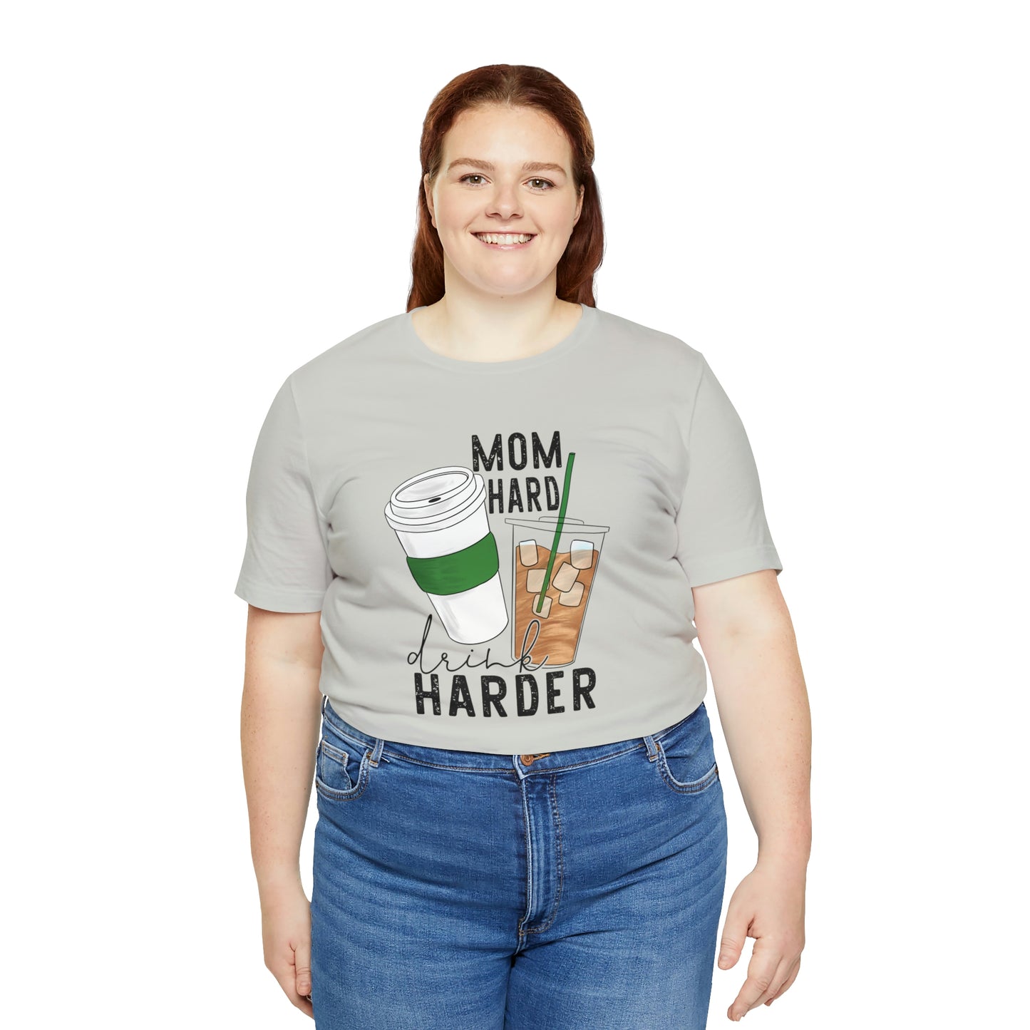 "Mom Hard, Drink Harder" Bella Canvas Short Sleeve Tee
