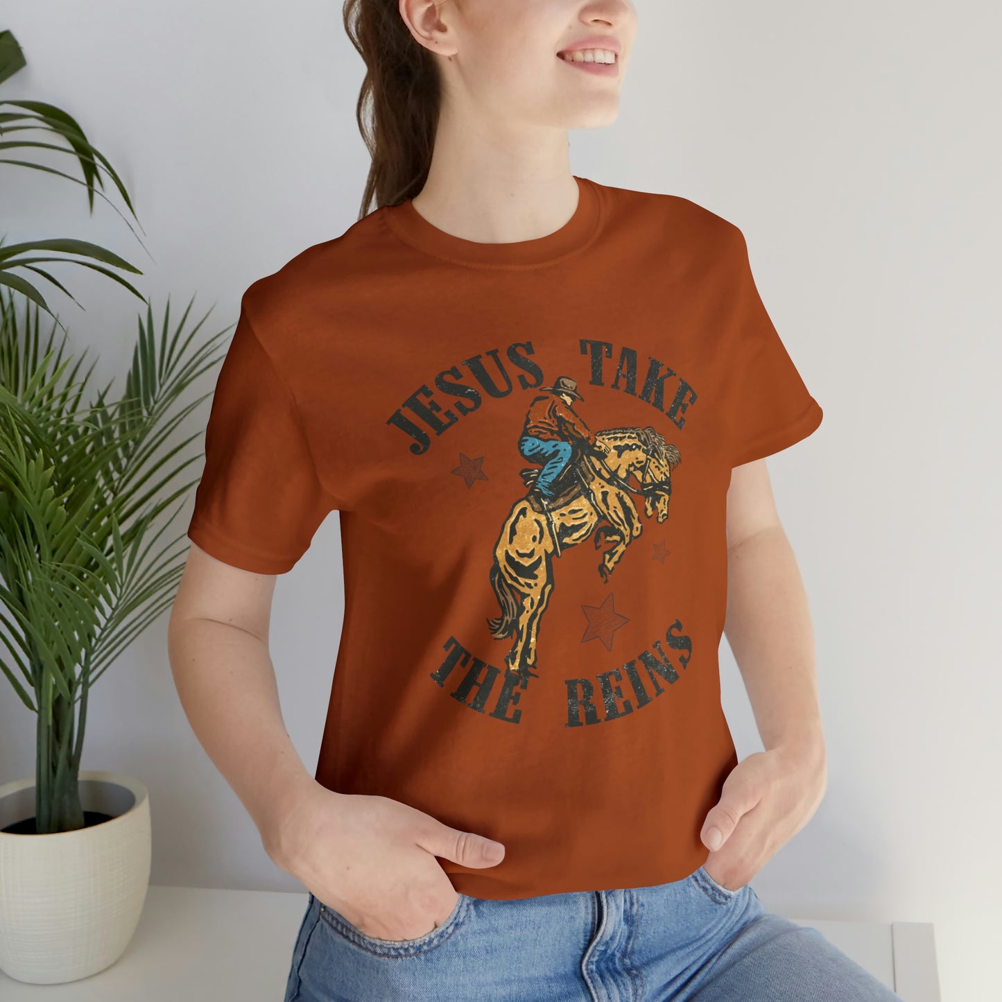 "Jesus Take the Reins" Bella Canvas Short Sleeve Tee