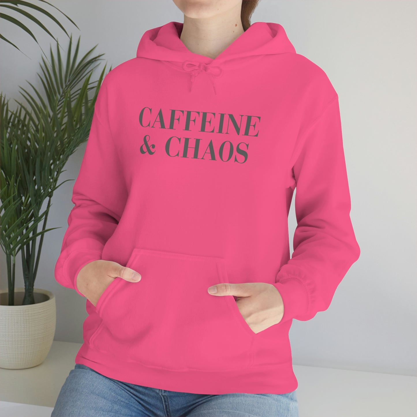 "Caffeine and Chaos" Unisex Heavy Blend™ Hooded Sweatshirt
