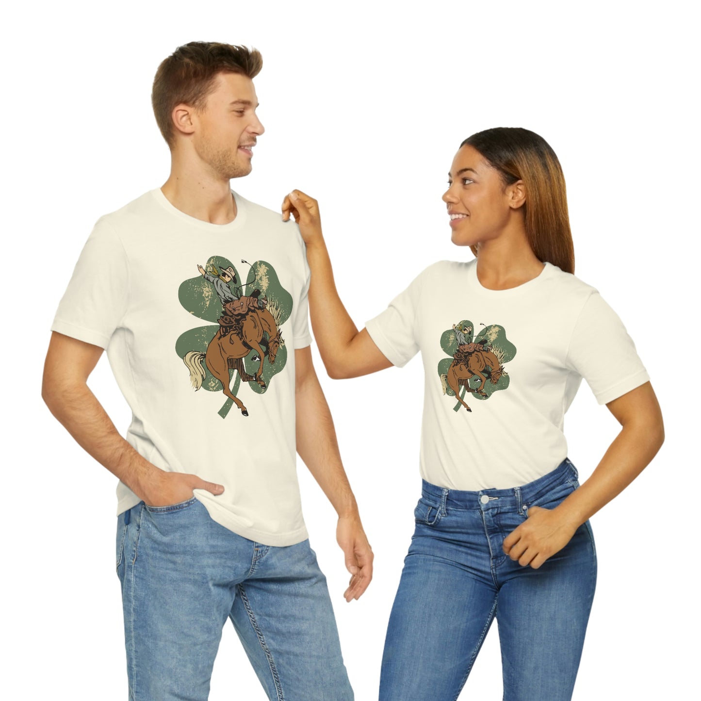 "Lucky Cowboy" Unisex Jersey Short Sleeve Tee (Bella Cavas 3001)