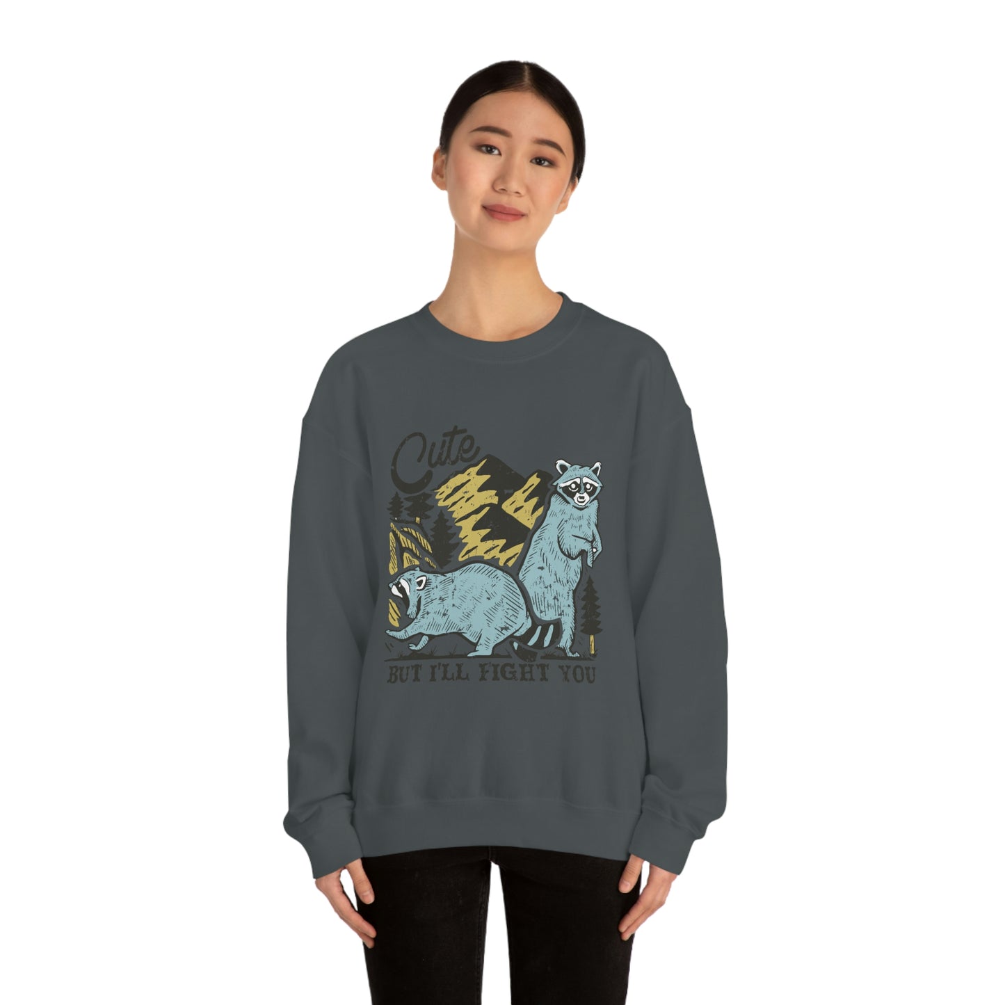 "Cute, but I'll fight you" Unisex Heavy Blend™ Crewneck Sweatshirt