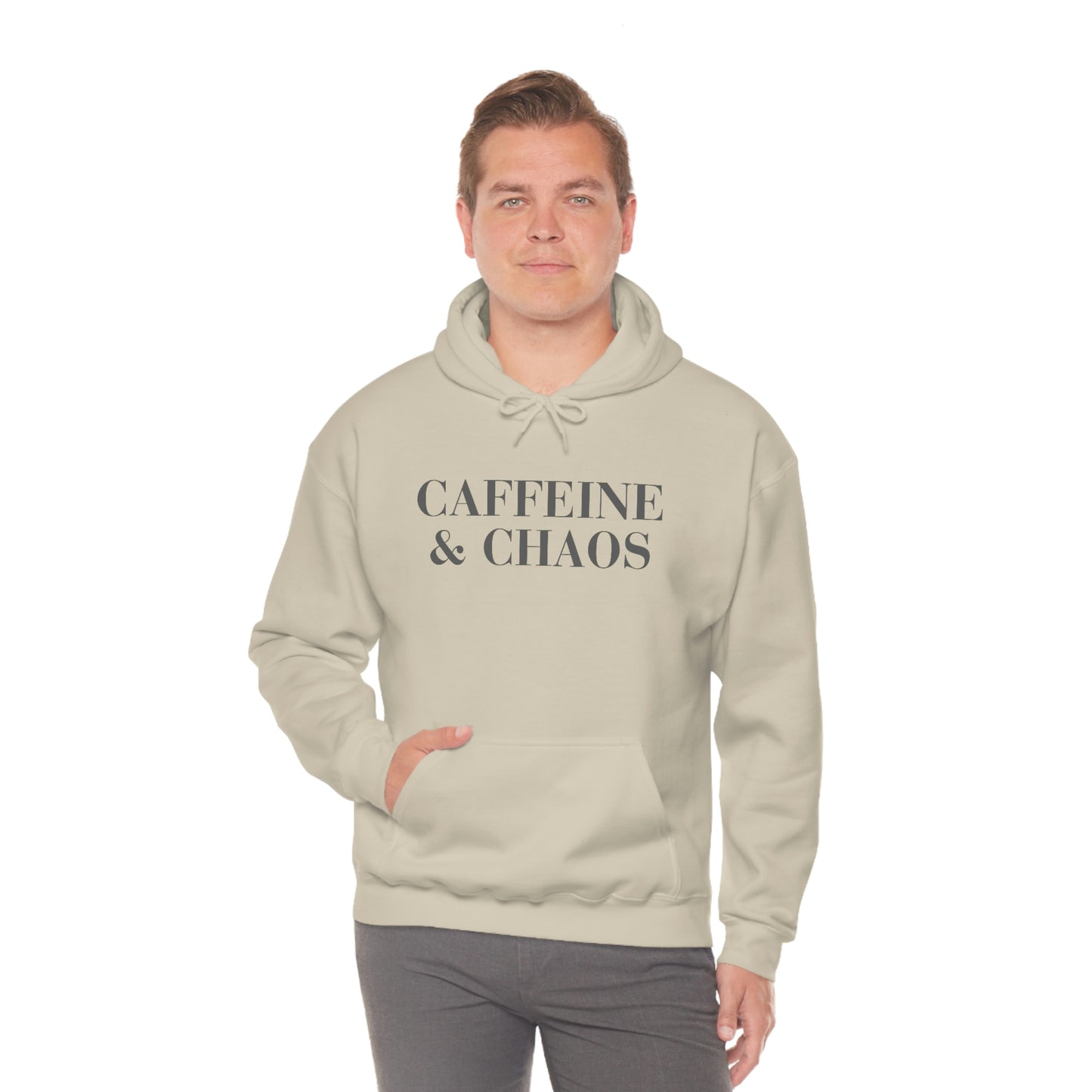 "Caffeine and Chaos" Unisex Heavy Blend™ Hooded Sweatshirt