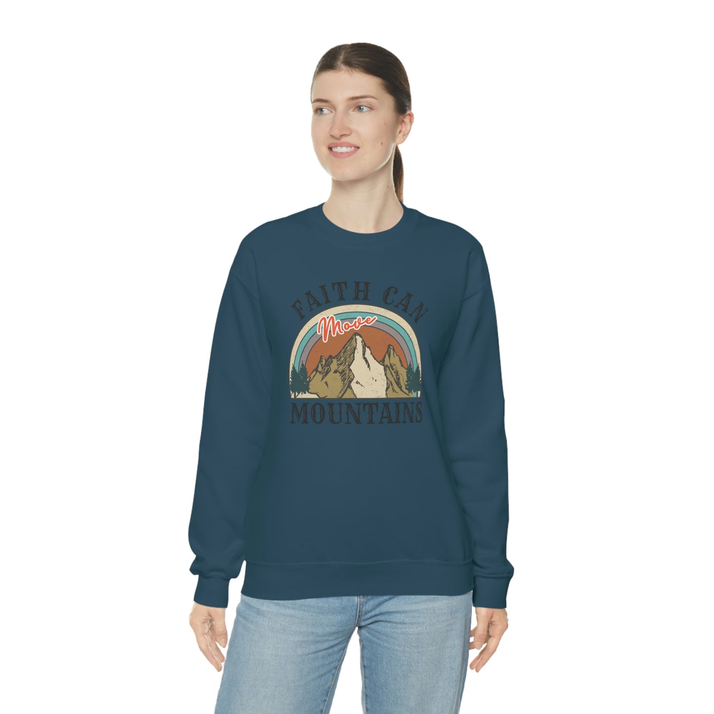 "Faith Can Move Mountains" Unisex Heavy Blend™ Crewneck Sweatshirt