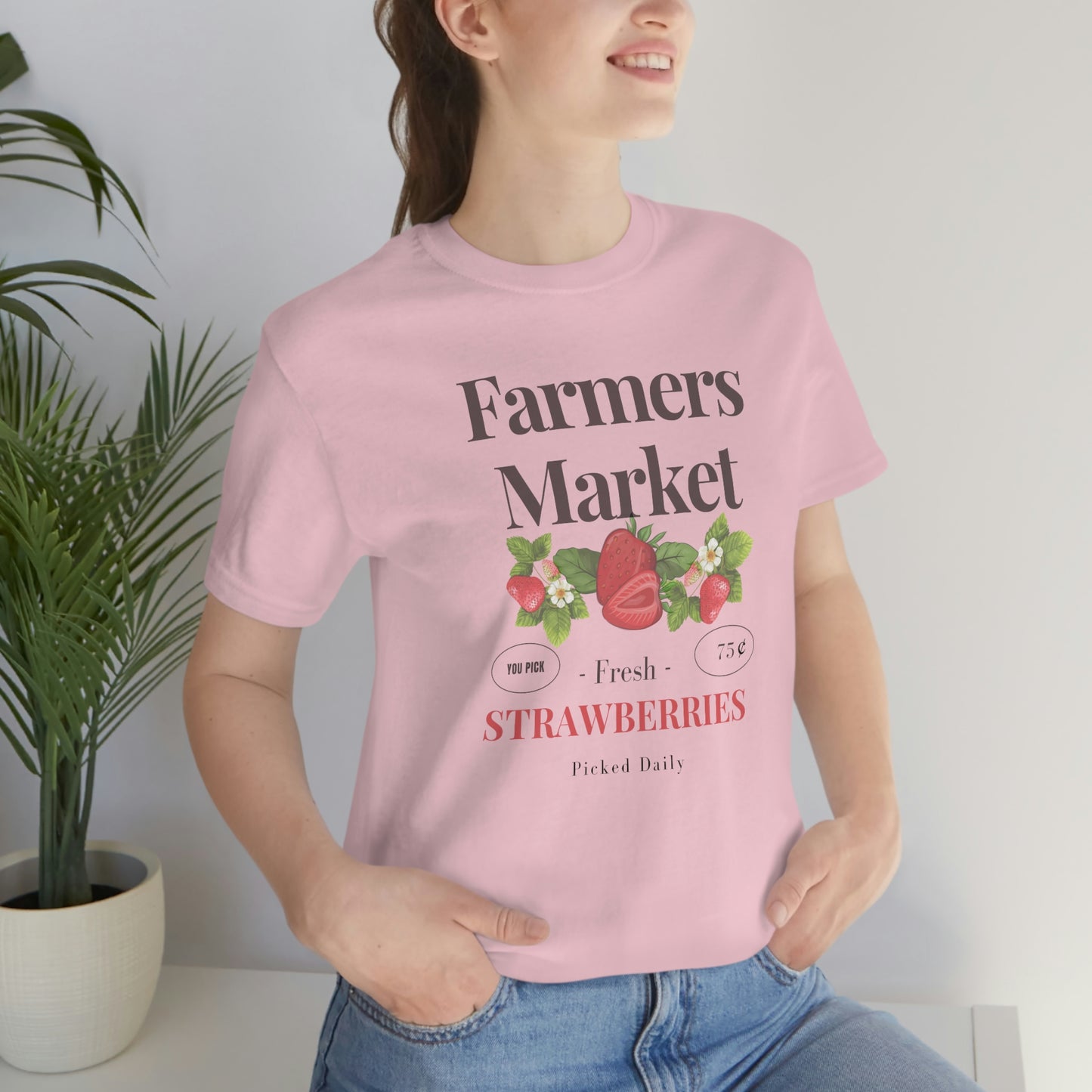 "Fresh Strawberries" Unisex Jersey Short Sleeve Tee (Bella Canvas 3001)