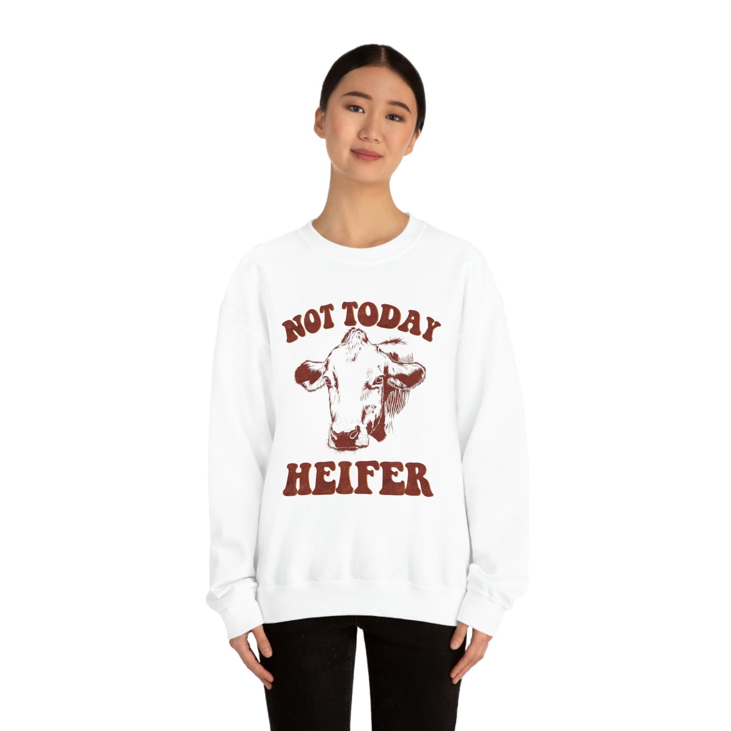 "Not Today Heifer" Unisex Heavy Blend™ Crewneck Sweatshirt