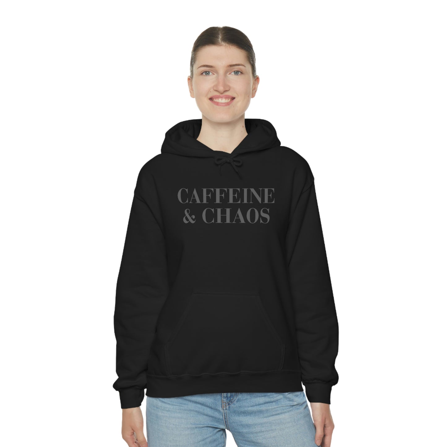 "Caffeine and Chaos" Unisex Heavy Blend™ Hooded Sweatshirt