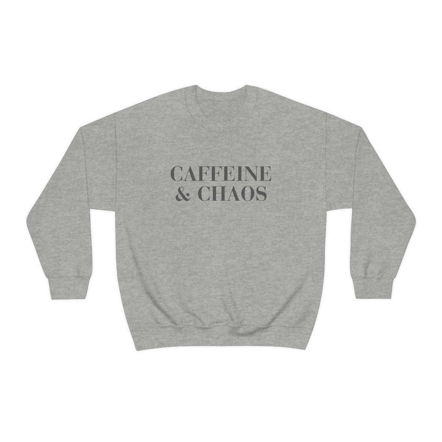 "Caffeine and Chaos" Unisex Heavy Blend™ Crewneck Sweatshirt