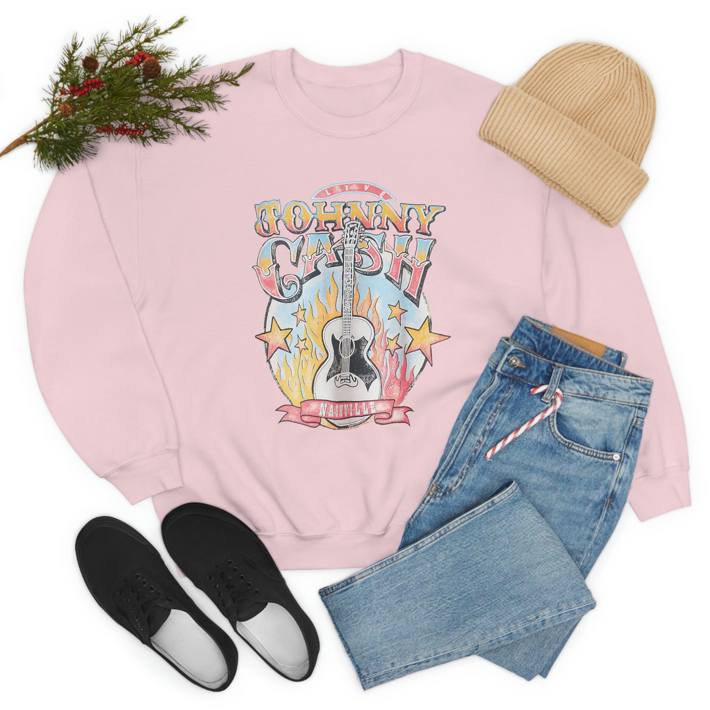 "Johnny Cash" Unisex Heavy Blend™ Crewneck Sweatshirt