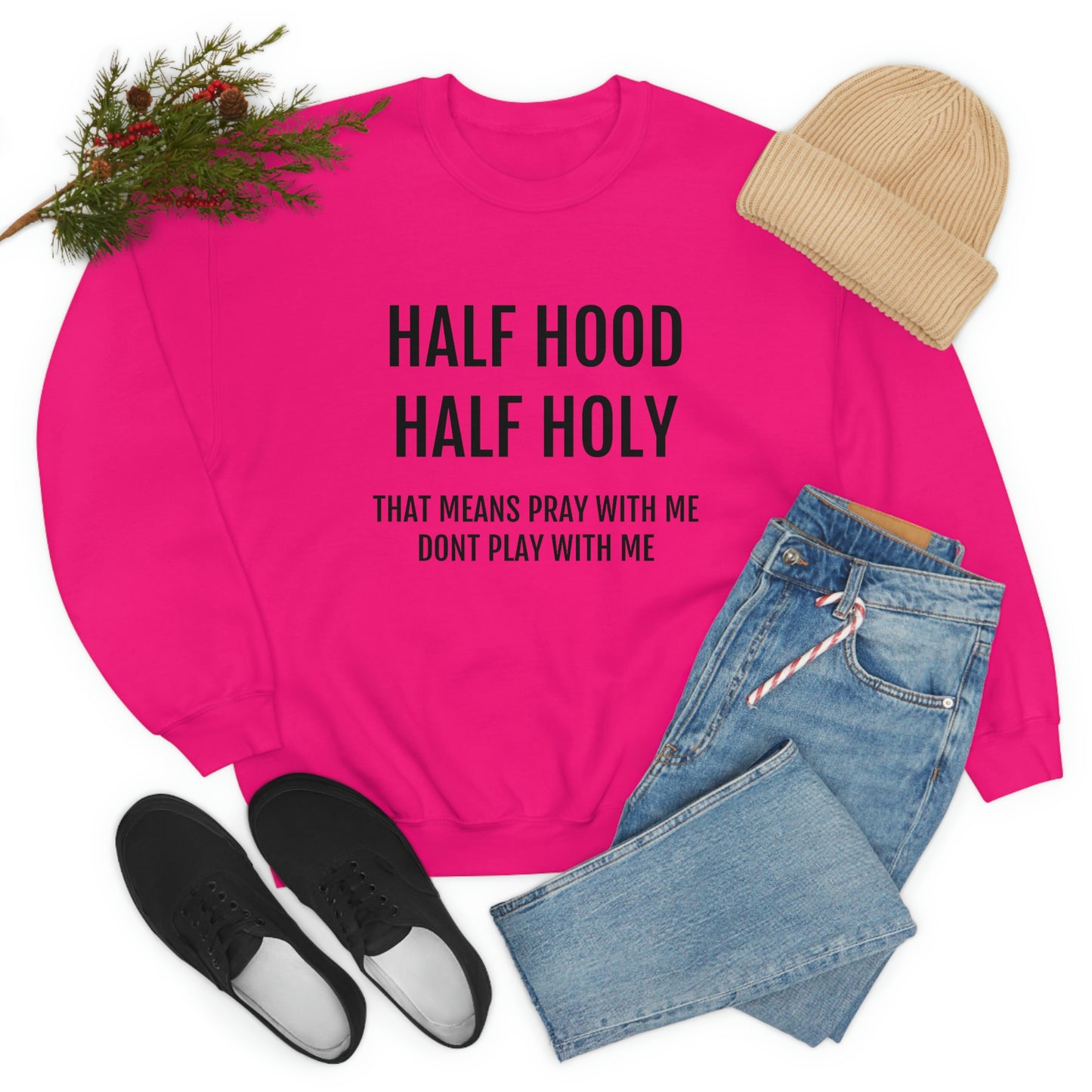“Half Hood Half Holy” Unisex Heavy Blend™ Crewneck Sweatshirt