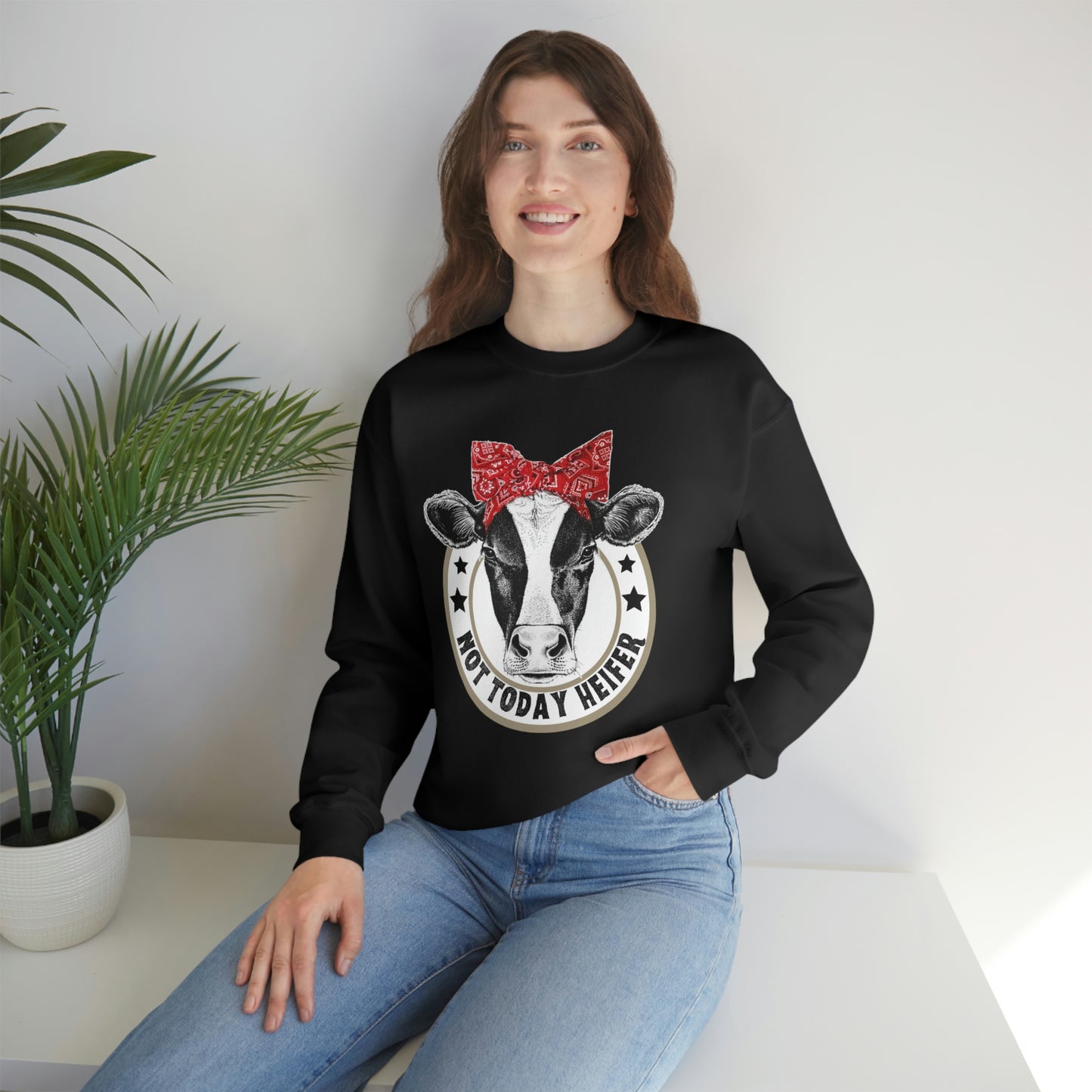 "Not Today Heifer" Unisex Heavy Blend™ Crewneck Sweatshirt