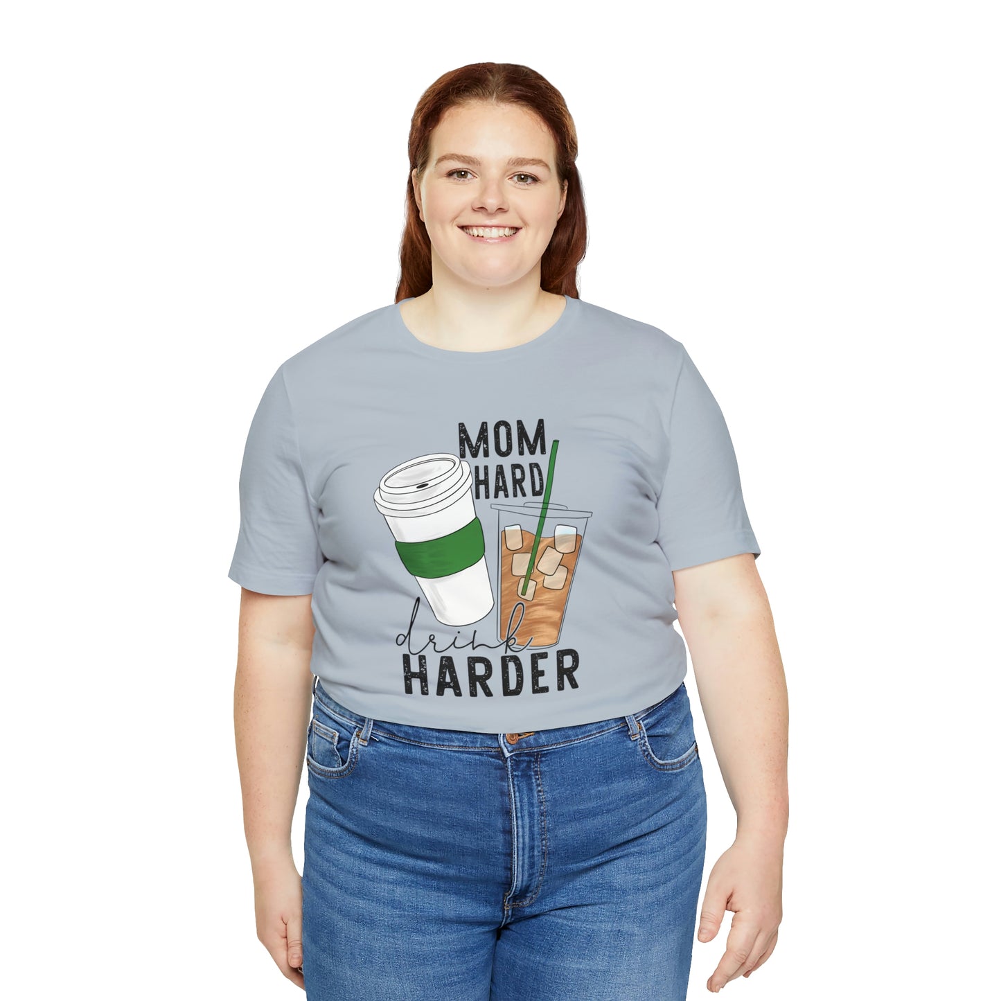 "Mom Hard, Drink Harder" Bella Canvas Short Sleeve Tee
