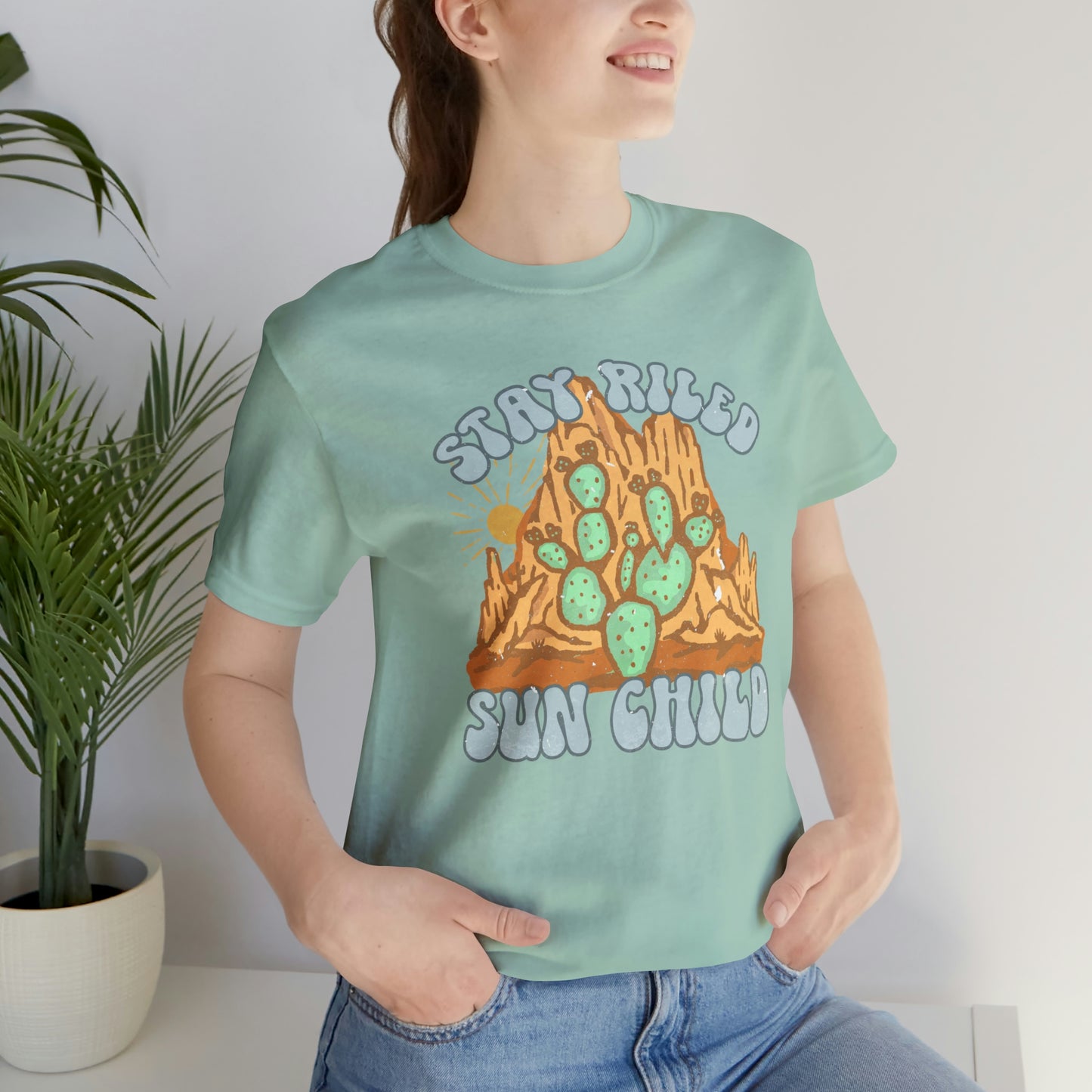 "Stay Riled Sun Child" Bella Canvas Short Sleeve Tee