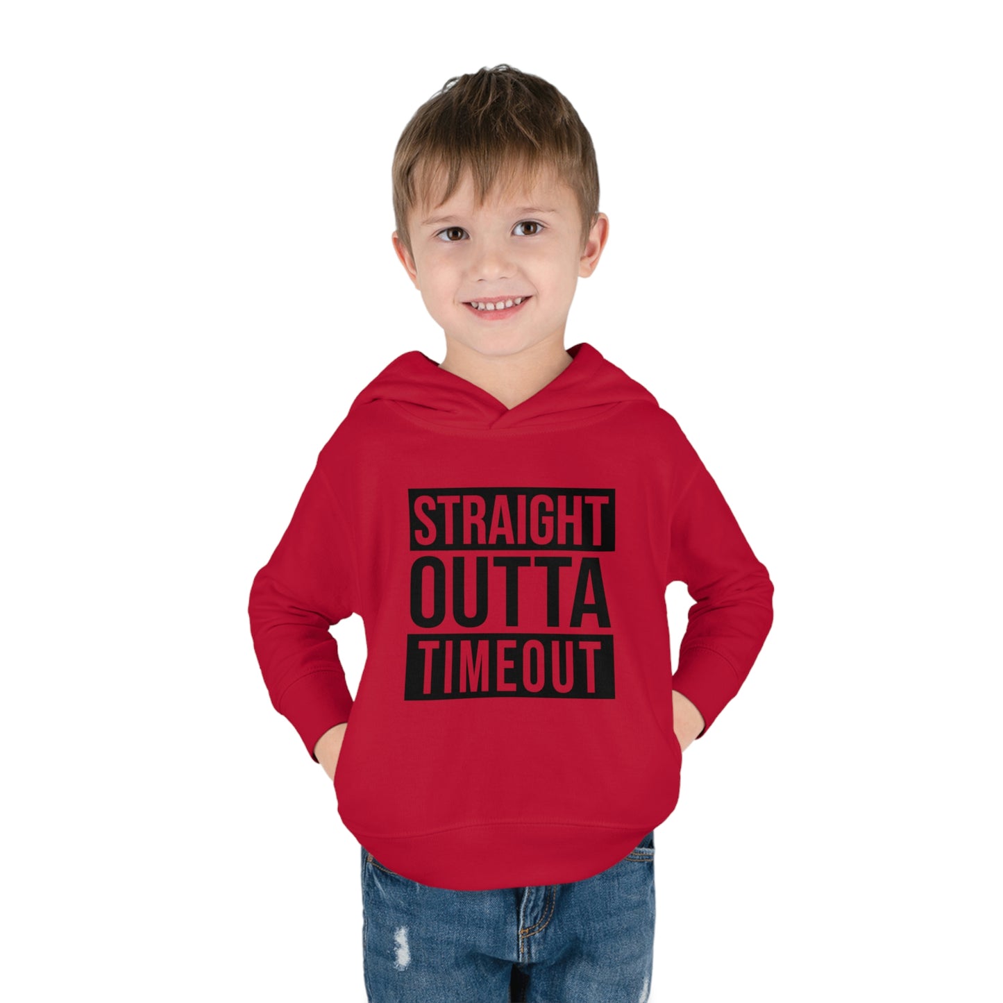 "Straight Outta Timeout" Toddler Pullover Fleece Hoodie (2T-6T)