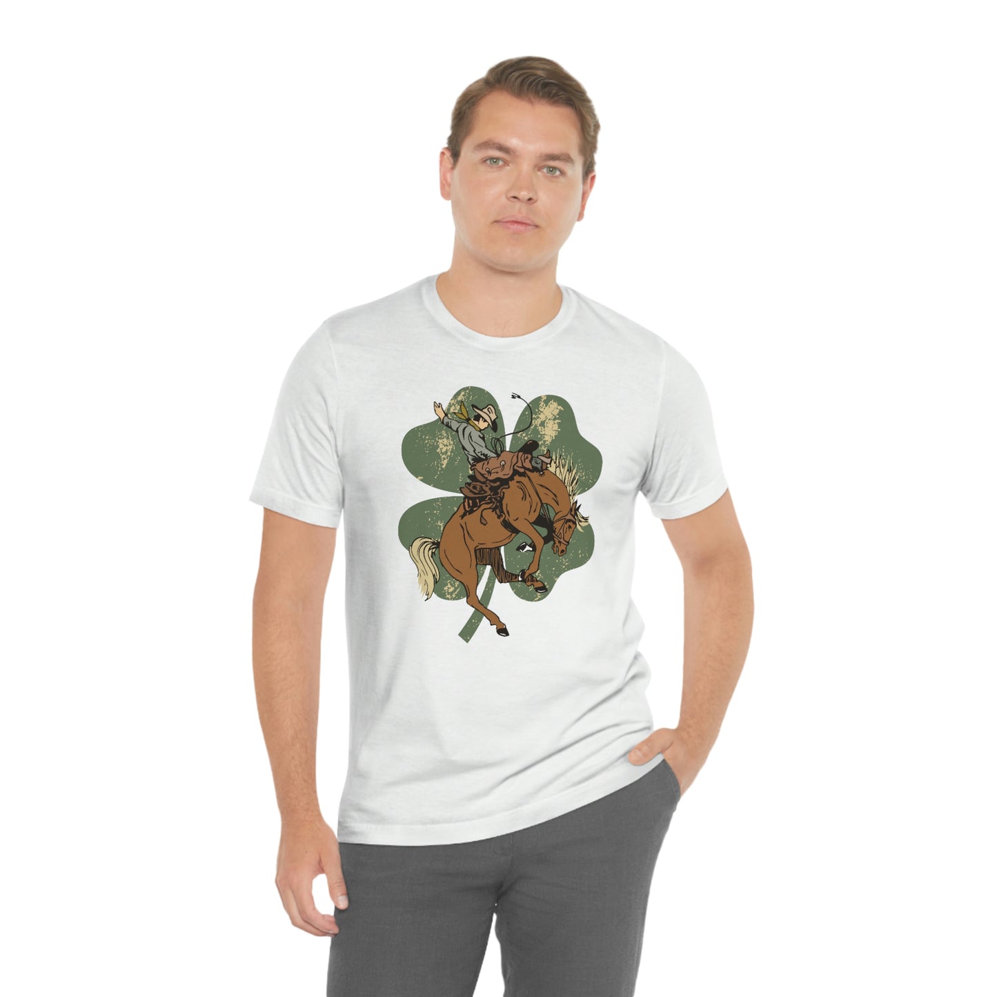 "Lucky Cowboy" Unisex Jersey Short Sleeve Tee (Bella Cavas 3001)