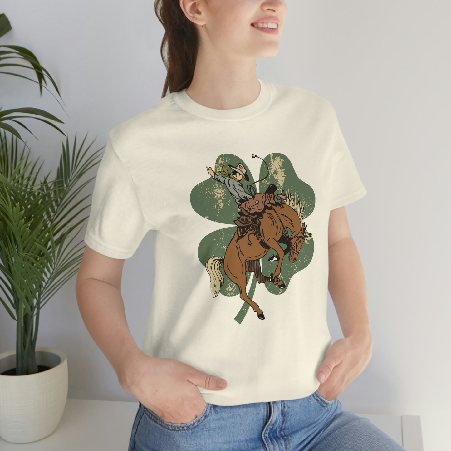 "Lucky Cowboy" Unisex Jersey Short Sleeve Tee (Bella Cavas 3001)