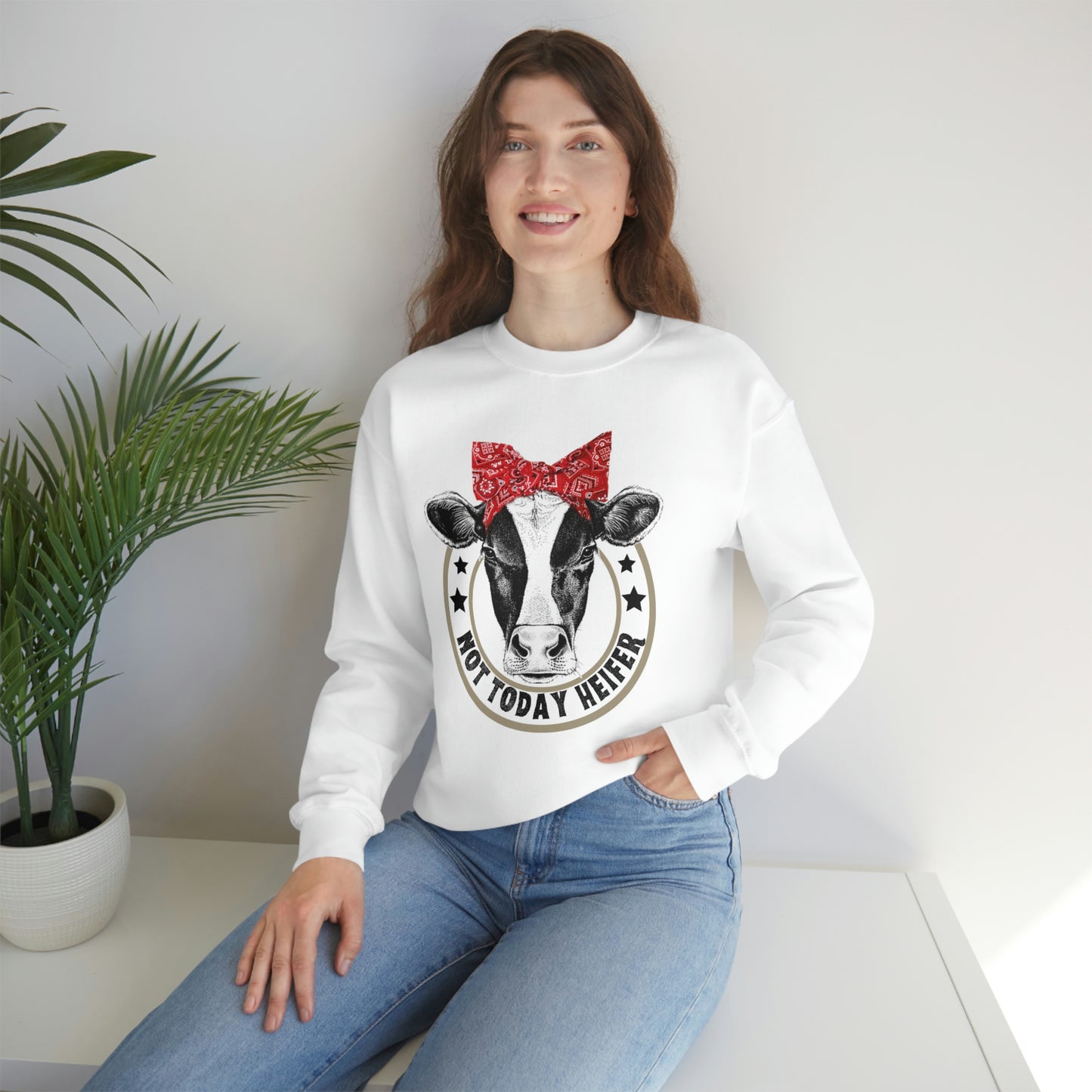 "Not Today Heifer" Unisex Heavy Blend™ Crewneck Sweatshirt