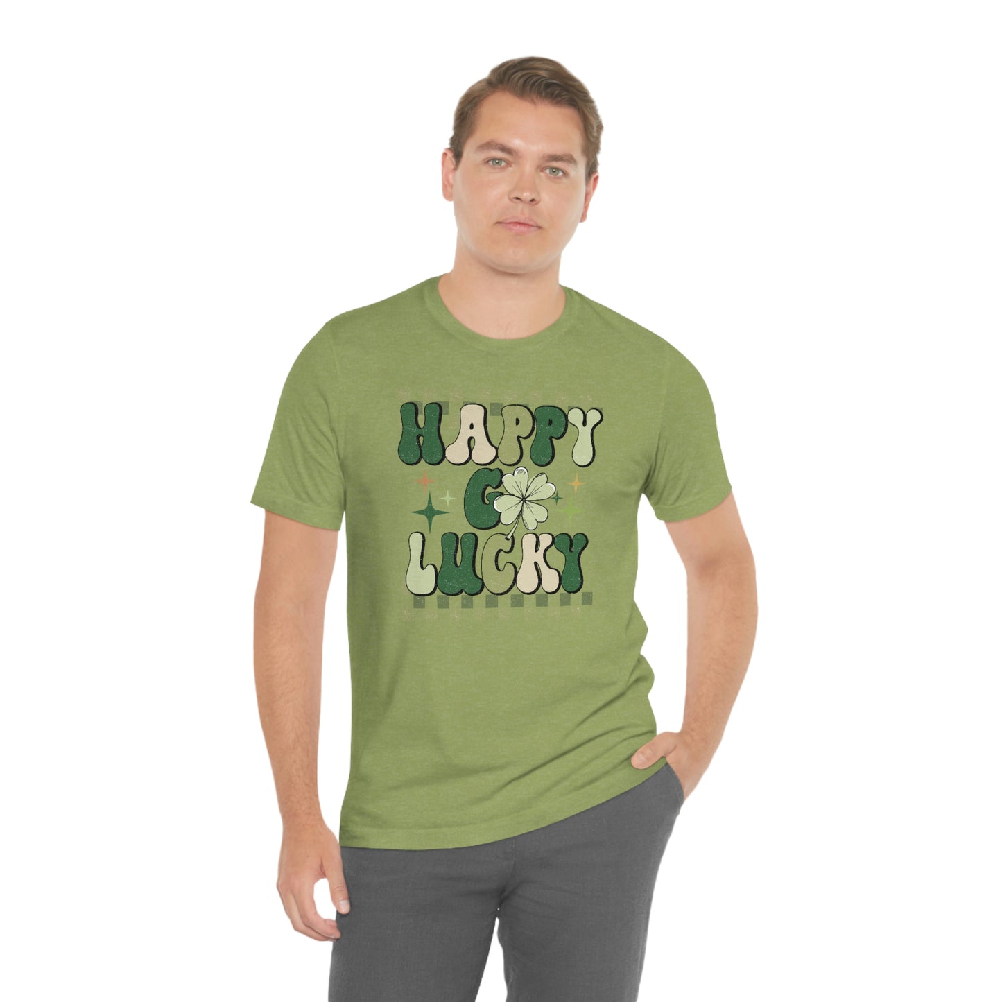 "Happy Go Lucky" Unisex Jersey Short Sleeve Tee (Bella Cavas 3001)