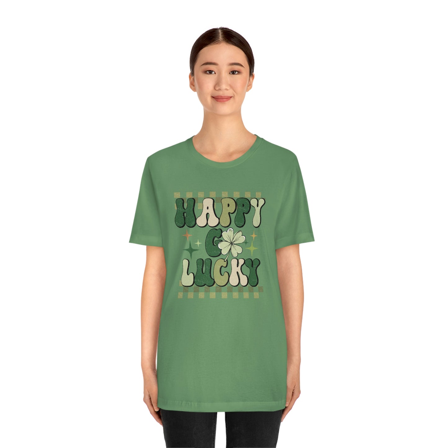 "Happy Go Lucky" Unisex Jersey Short Sleeve Tee (Bella Cavas 3001)